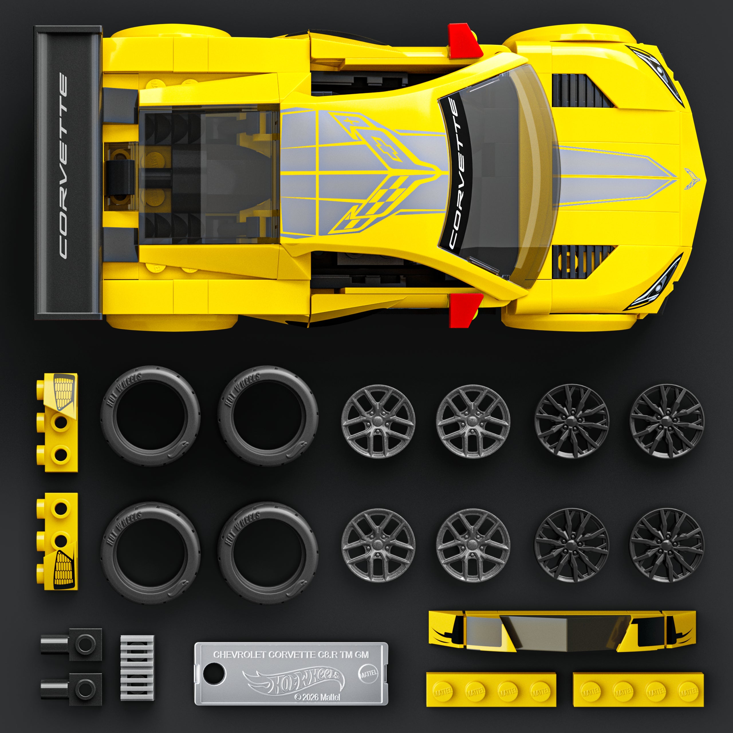Mattel Brick Shop Hot Wheels Jogo de Construção Speed '20 Corvette C8.R - Image 4