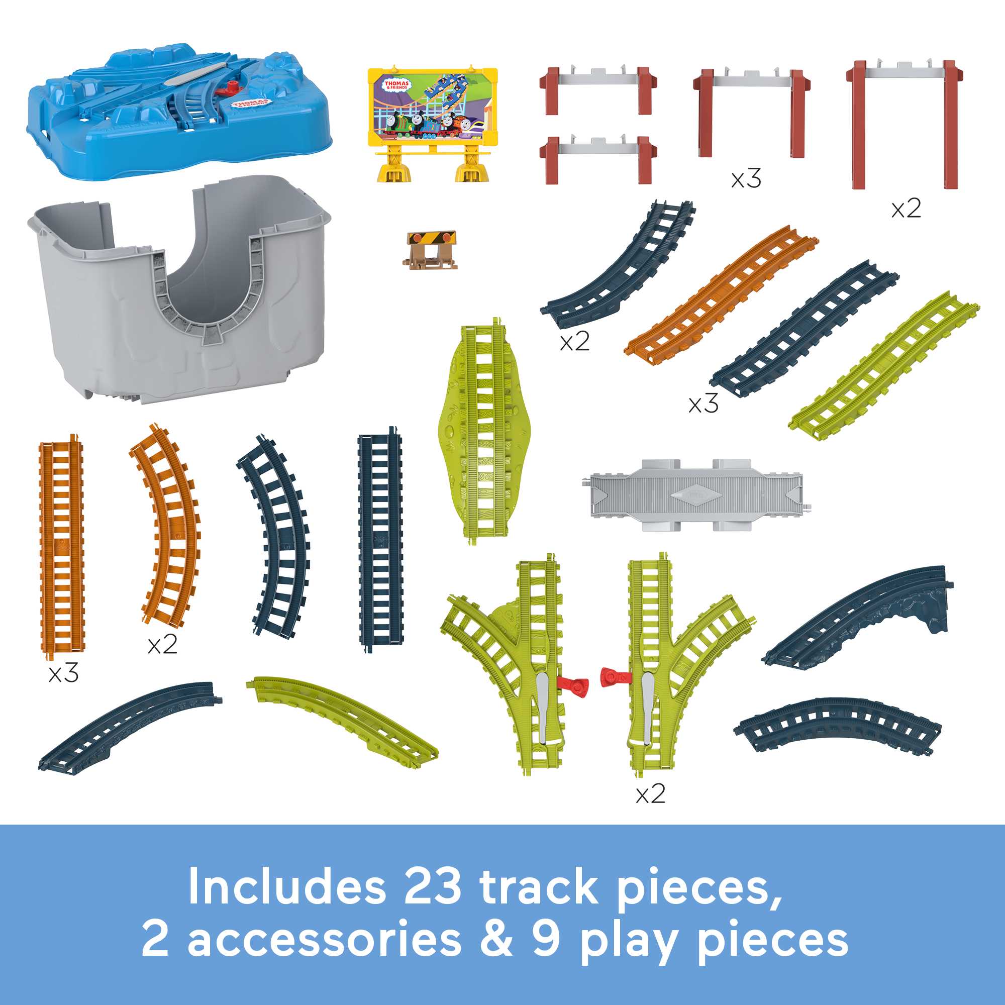 Thomas & Friends Train Tracks Set. Connect & Build Track Bucket. 34-Piece Preschool Toy - Image 5
