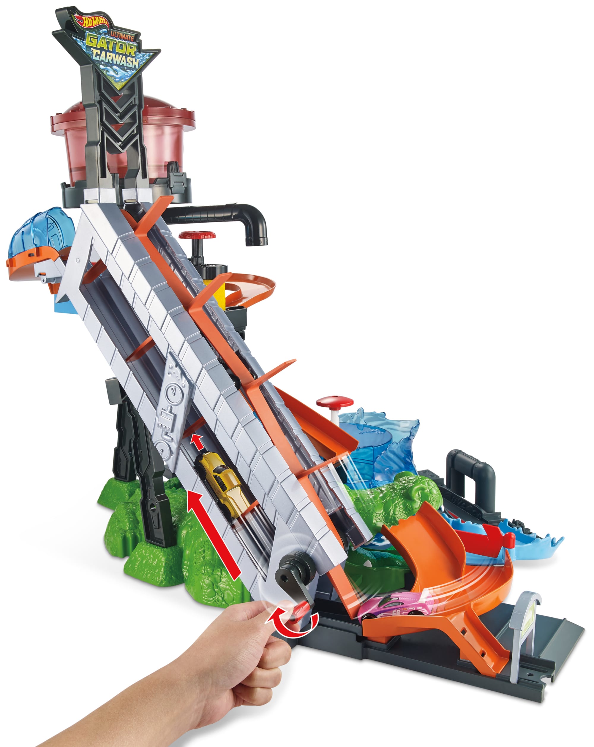 Hot Wheels Ultimate Gator Car Wash Play Set With Color Shifters Car - Image 4