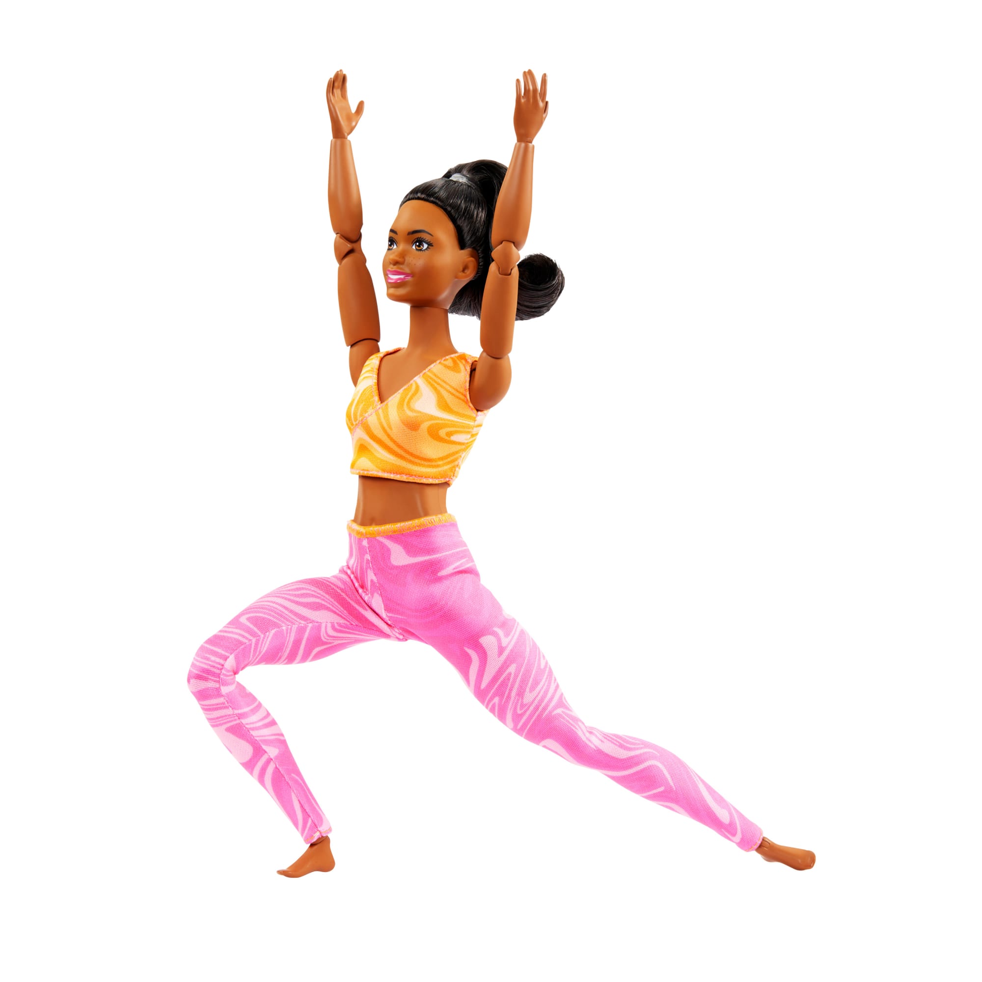 Barbie Made To Move Fashion Doll. Brunette Wearing Removable Sports Top & Pants. 22 Bendable Joints - Image 4