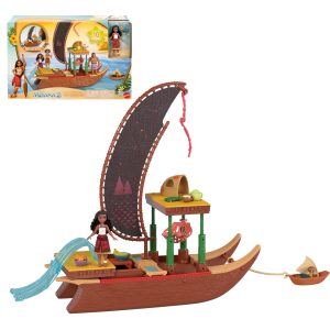 Disney Moana 2 Toys. Moana's Adventure Canoe Playset With 1 Small Doll. 1 Canoe & 10 Accessories