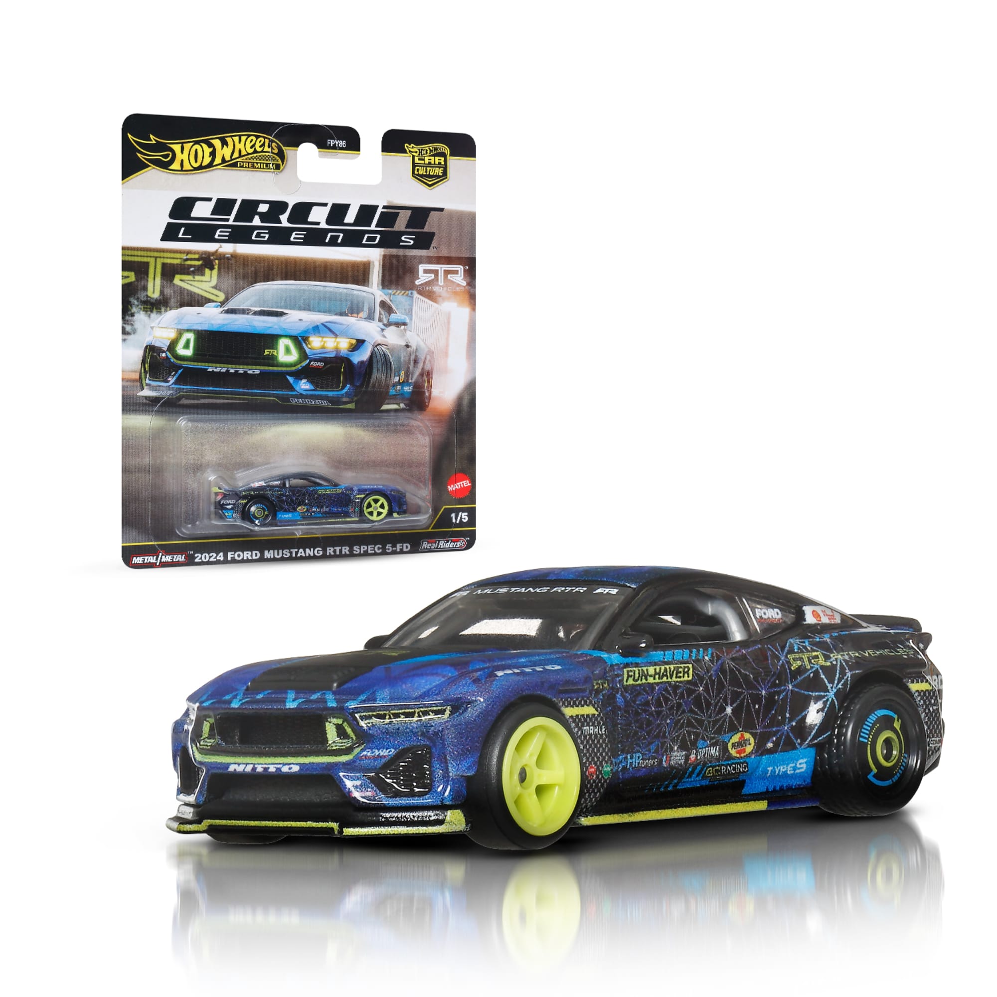 Hot Wheels Premium Car Culture 1:64 Scale Die-Cast 2024 Mustang Rtr Spec 5-Fd Vehicle