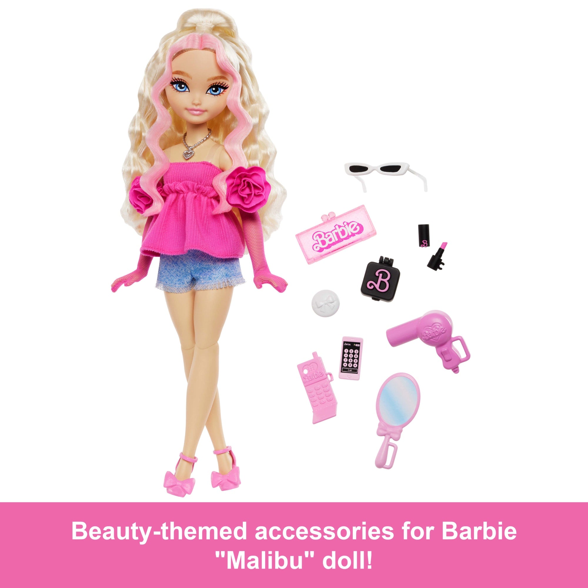 Barbie Dream Besties Barbie Malibu Fashion Doll With 8 Makeup & Hair Themed Accessories - Image 3
