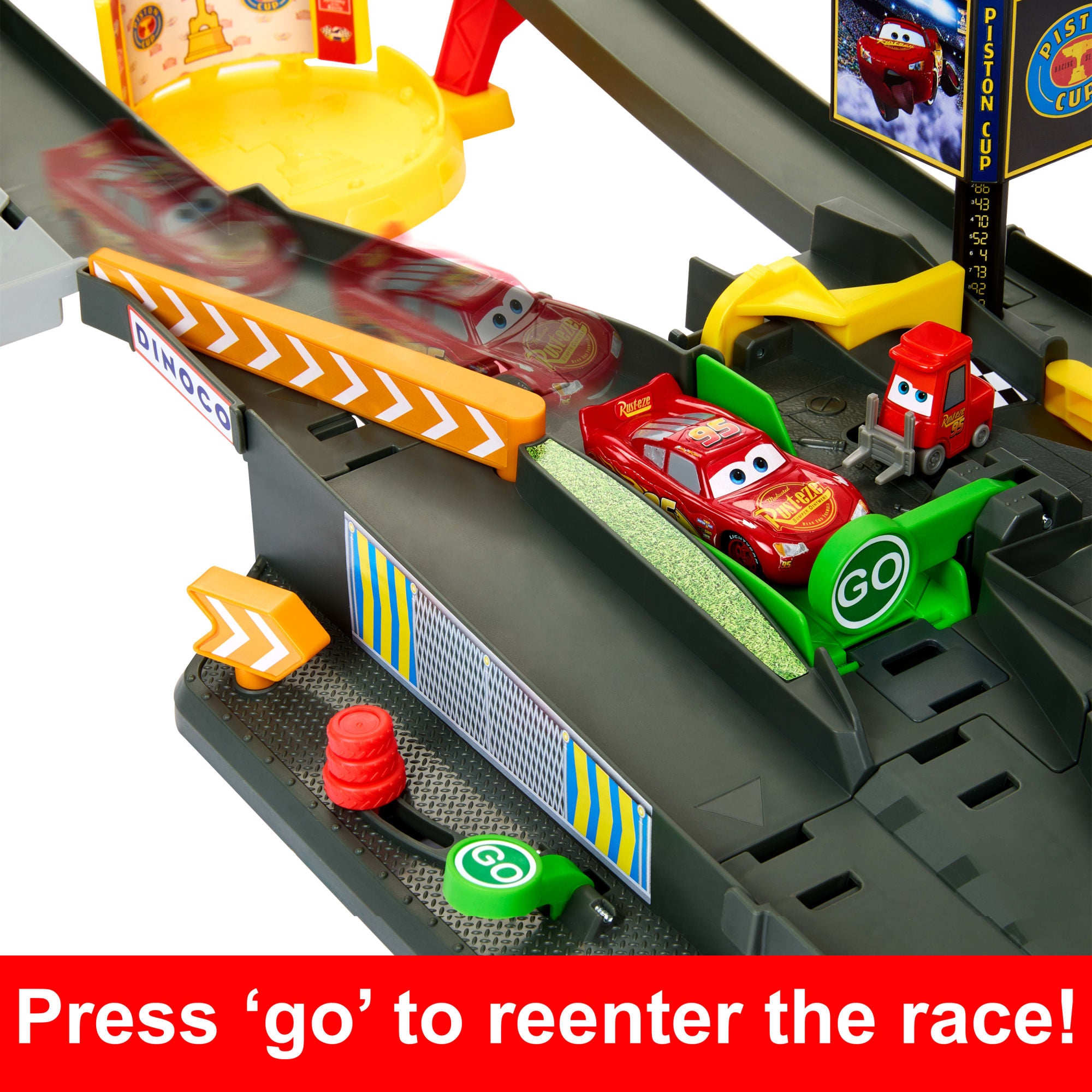 Disney And Pixar Cars Piston Cup Action Speedway Playset. 1:55 Scale Track Set With Toy Car - Image 5