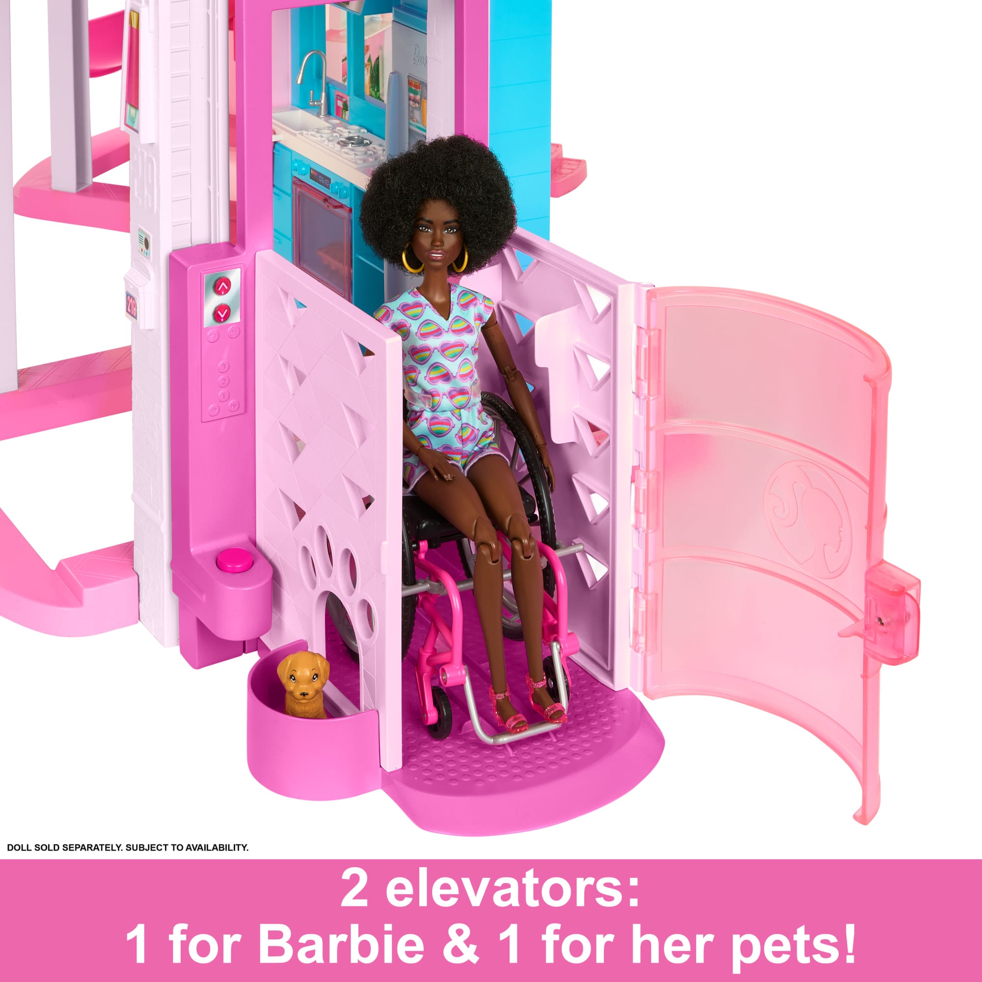 Barbie Dreamhouse. 75+ Pieces. Pool Party Doll House With 3 Story Slide - Image 5