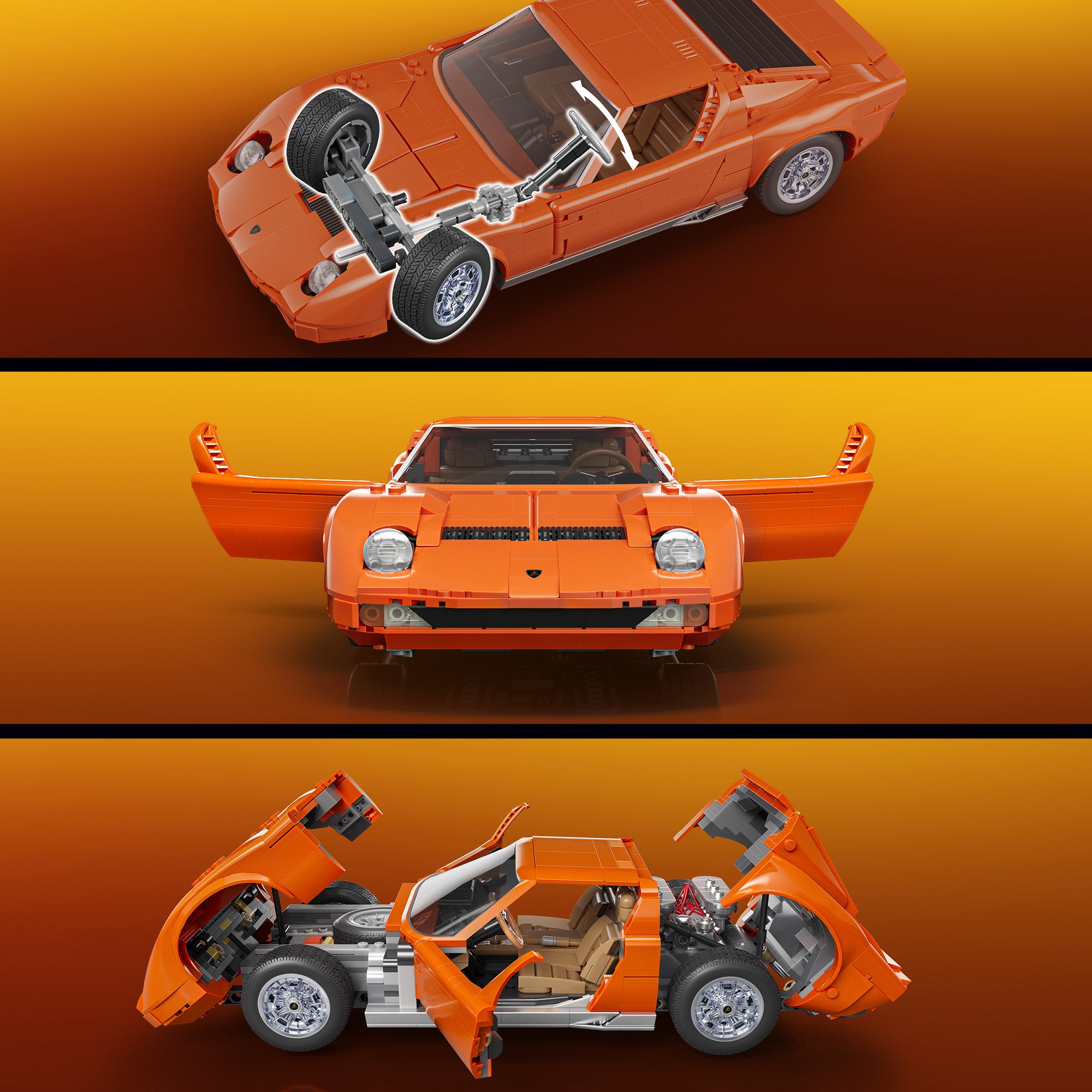 Mattel Brick Shop Hot Wheels Lamborghini Miura P400 SV Collectible Building Set - Image 6