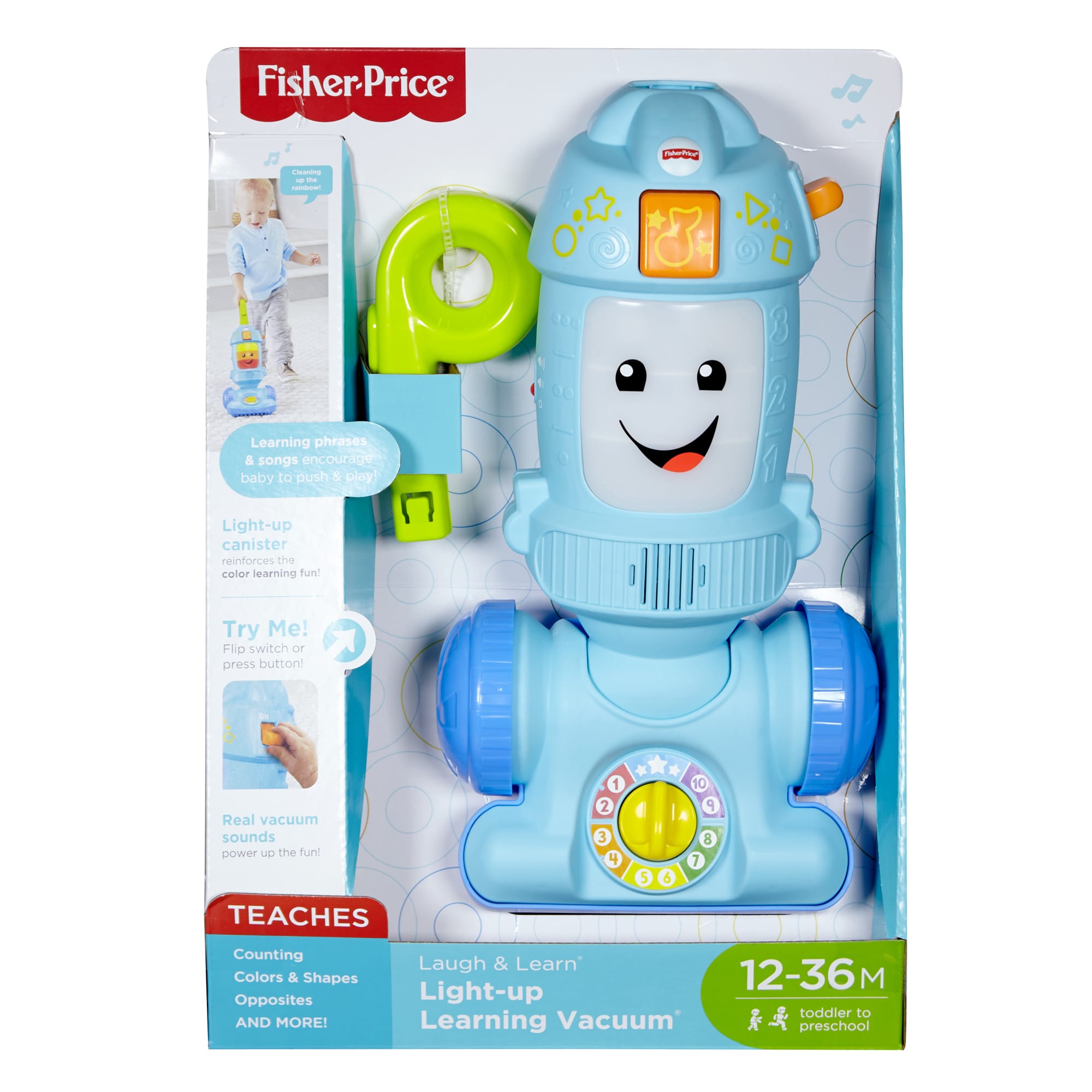 Fisher-Price Laugh & Learn Light-Up Learning Vacuum Electronic Toddler Push Toy - Image 6