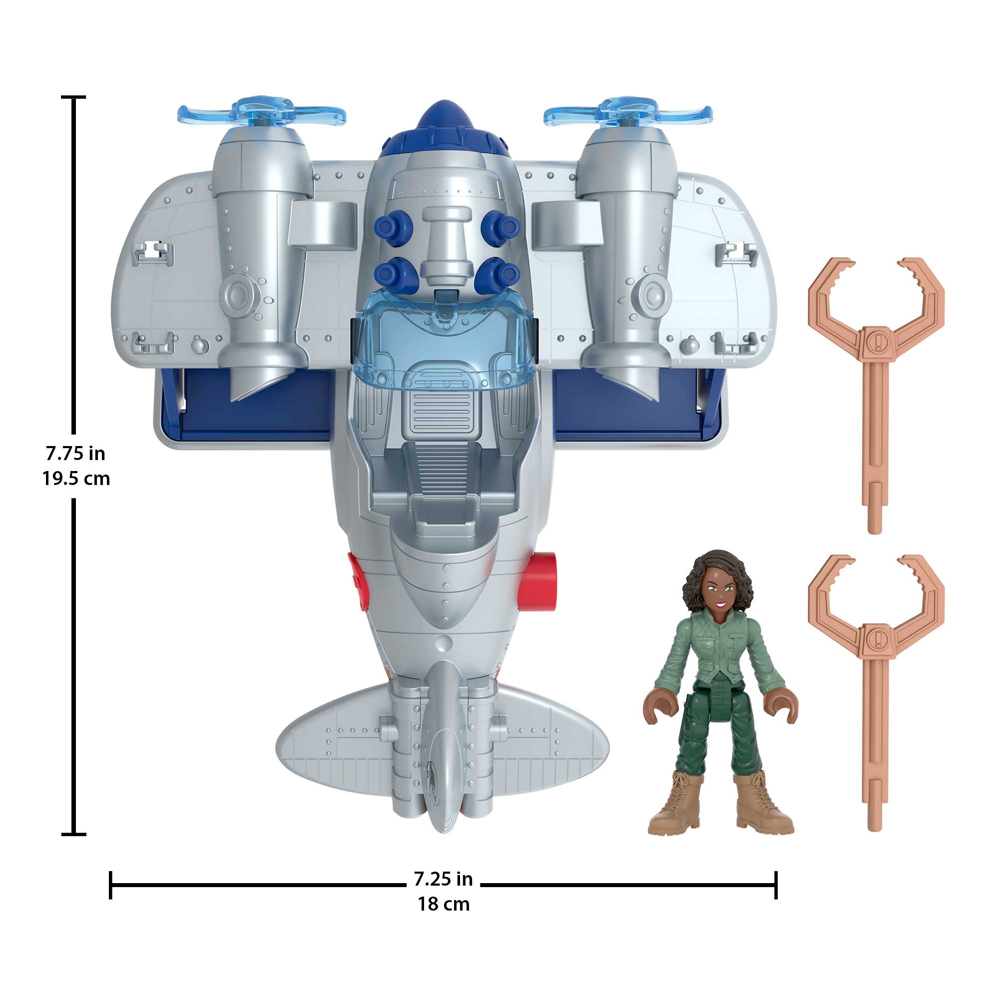 Imaginext Jurassic World Dominion Kayla Watts Figure & Toy Plane. Air Tracker. 4 Pieces - Image 5