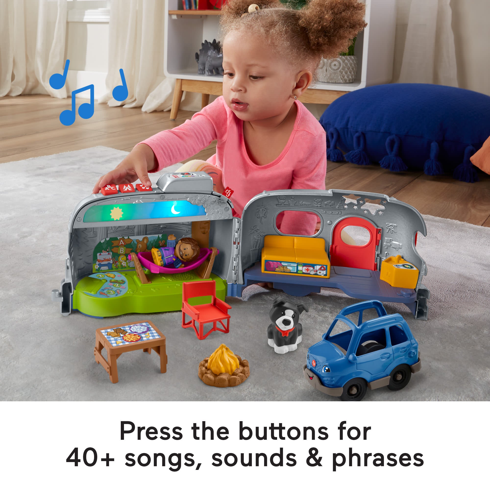 Fisher-Price Little People Light-Up Learning Camper Electronic Toy Rv For Toddlers. 8 Pieces - Image 5