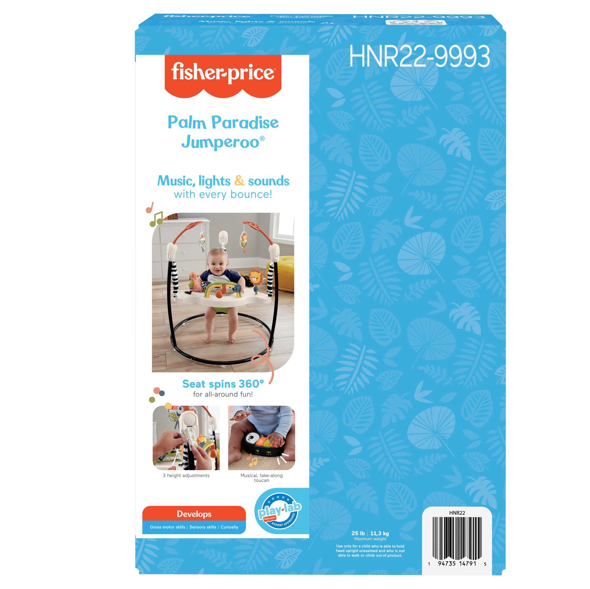Fisher-Price Jumperoo Baby Activity Center With Lights Music And Sounds. Palm Paradise - Image 6