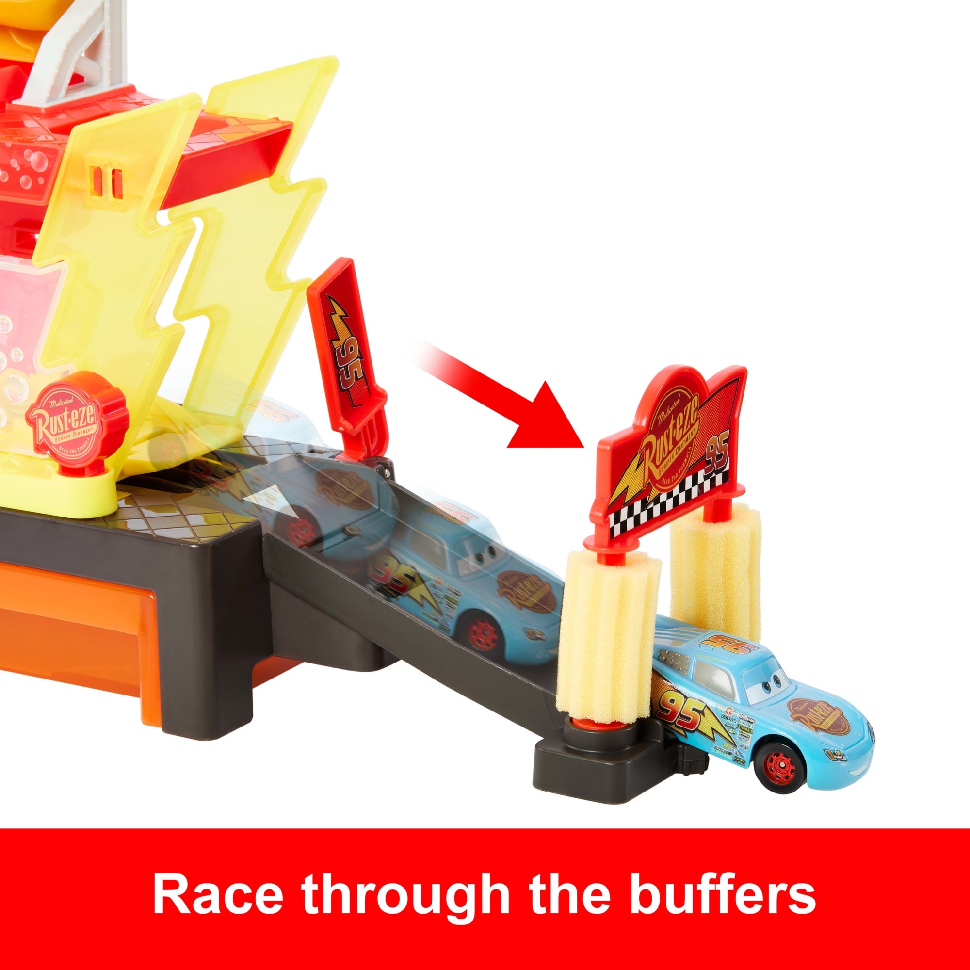 Disney And Pixar Cars Color Changers Race Ready Car Wash Playset & Color Changing Lightning Mcqueen - Image 3