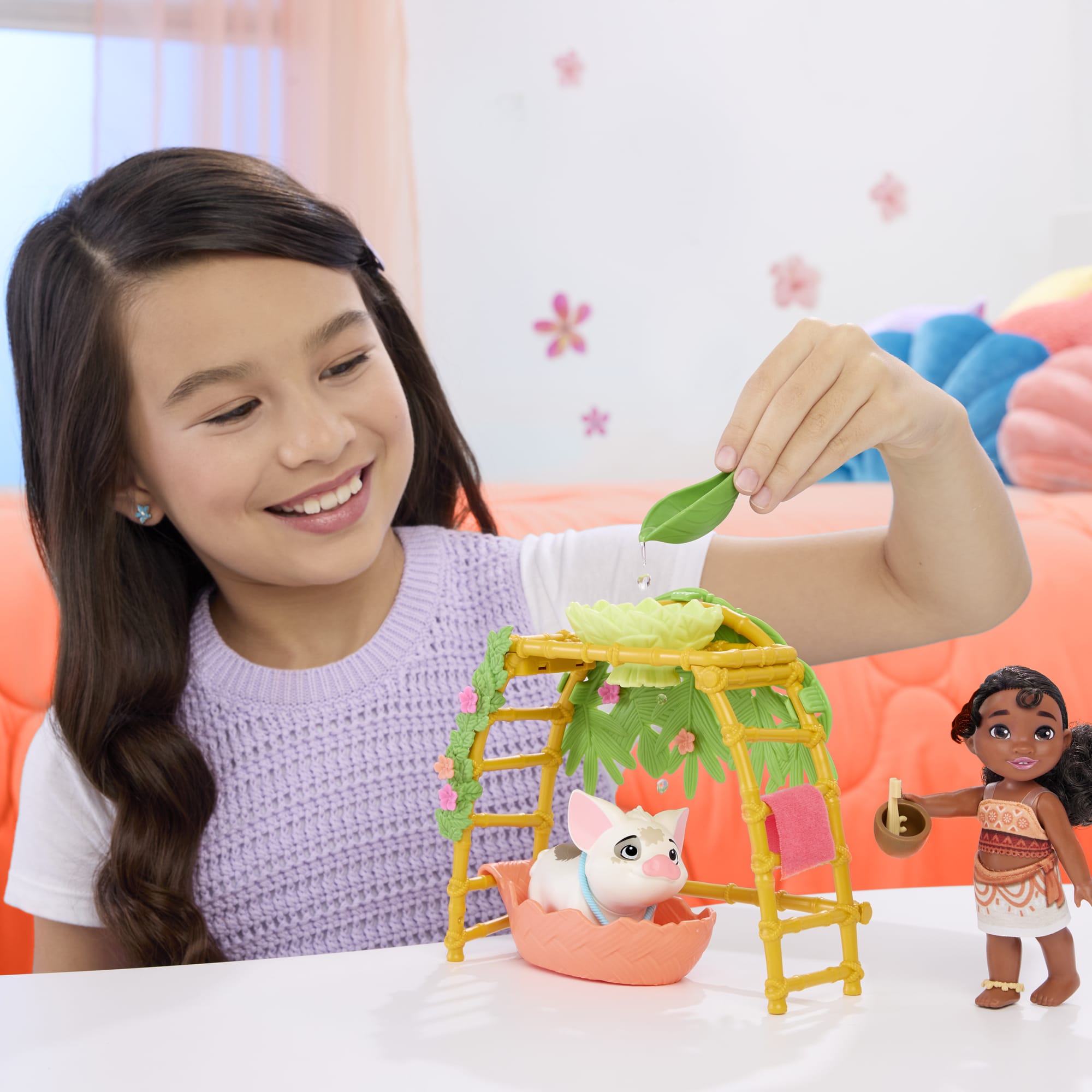 Disney Moana 2 Simea & Pua Bathtime Fun Playset. Fashion Doll & 10+ Accessories. inspired By The Movie - Image 2