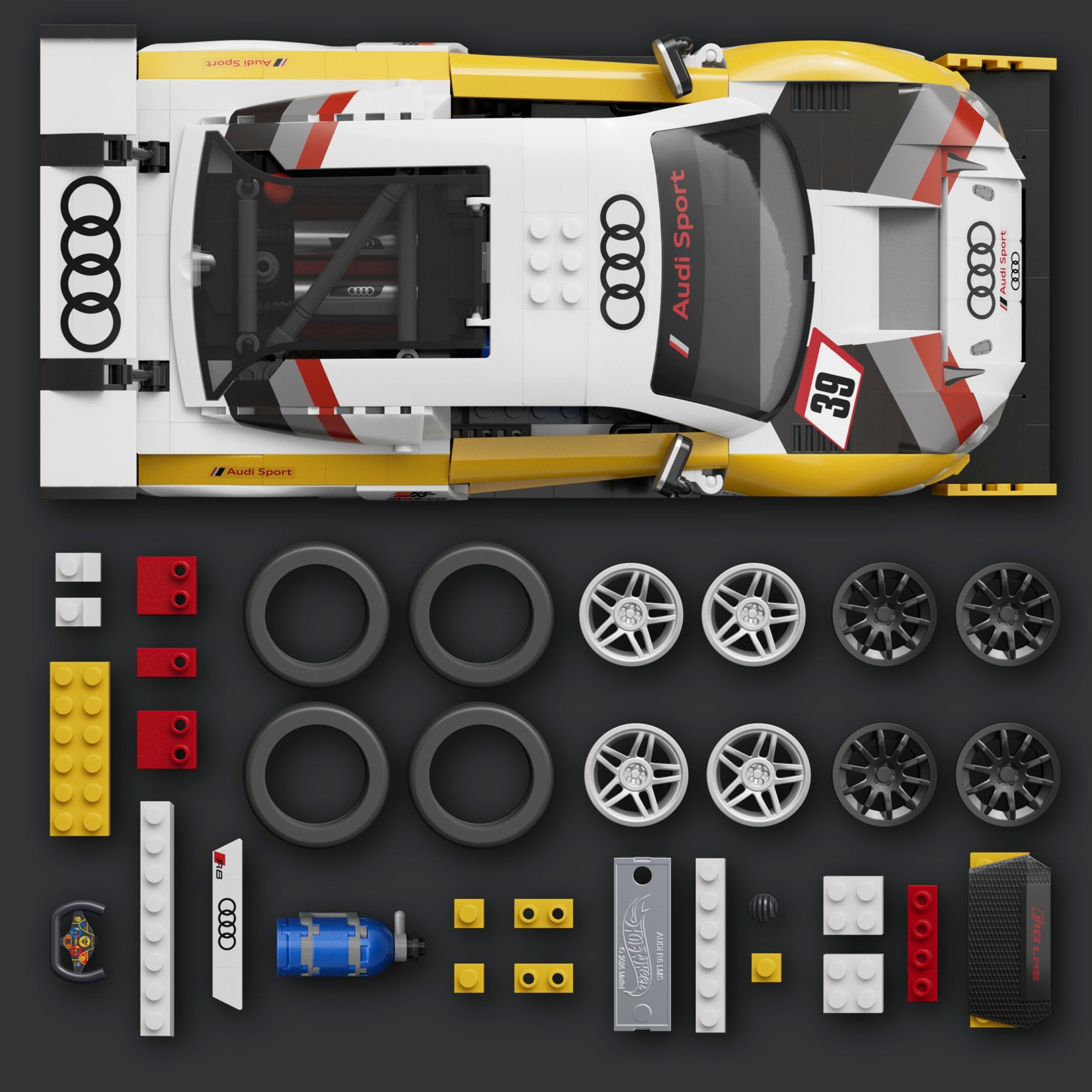 Mattel Brick Shop Hot Wheels '15 Audi R8 Lms Building Toy Kit (820 Pieces). For Collectors - Image 4