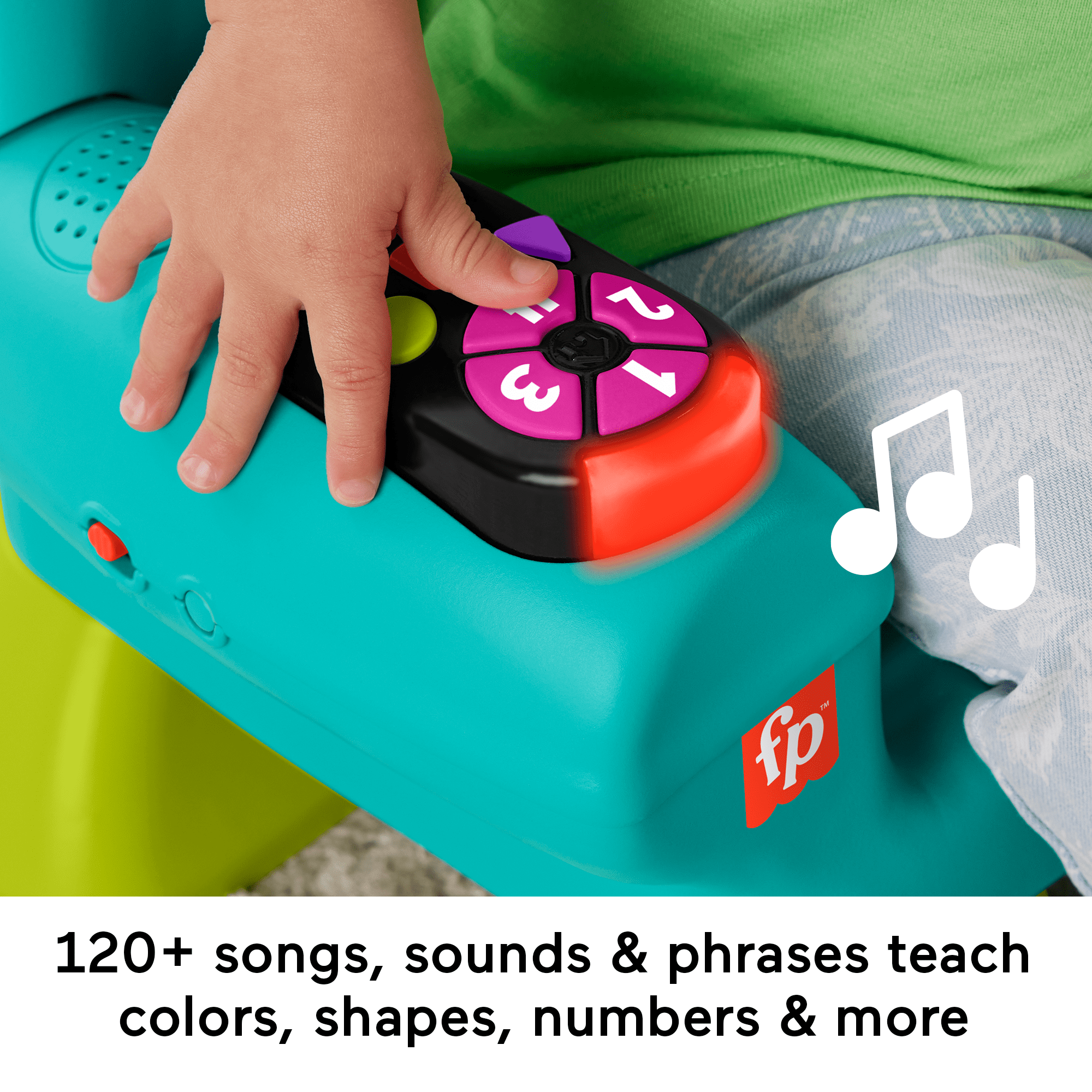 Fisher-Price Laugh & Learn Smart Stages Chair Electronic Learning Toy For Toddlers. Teal - Image 3