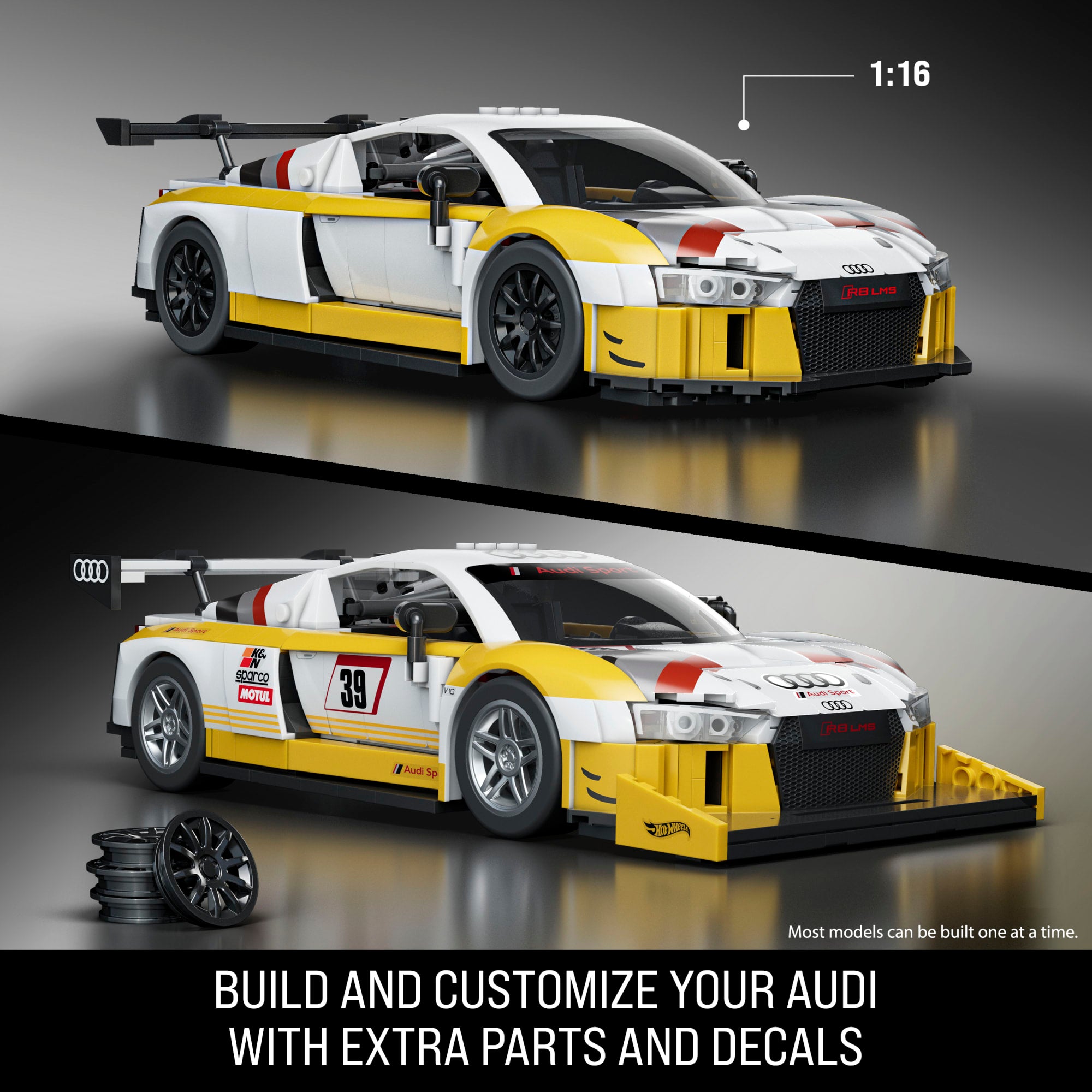 Mattel Brick Shop Hot Wheels '15 Audi R8 Lms Building Toy Kit (820 Pieces). For Collectors - Image 3