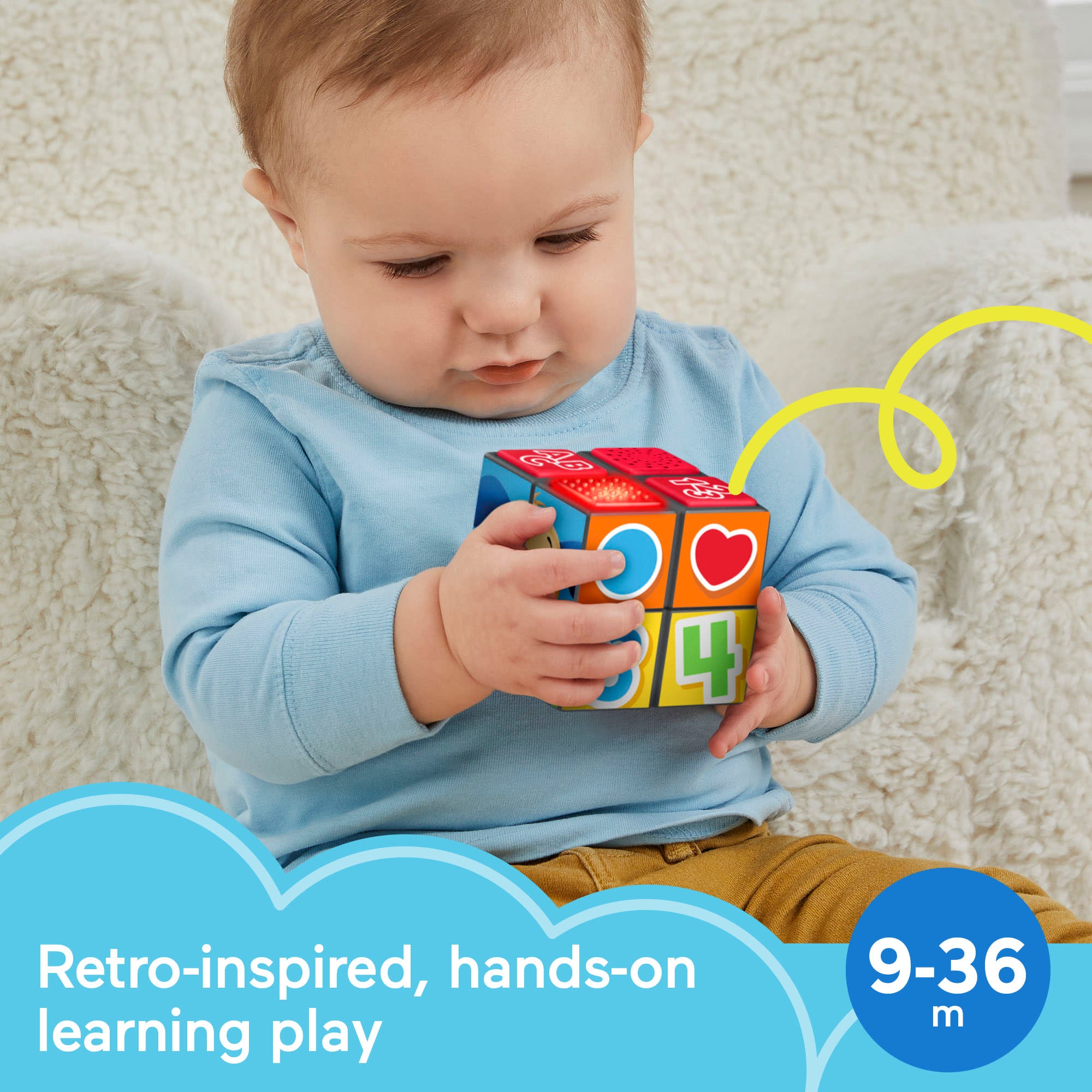 Fisher-Price Laugh & Learn Puppy's Activity Cube Electronic Learning Toy For Baby & Toddler - Image 2