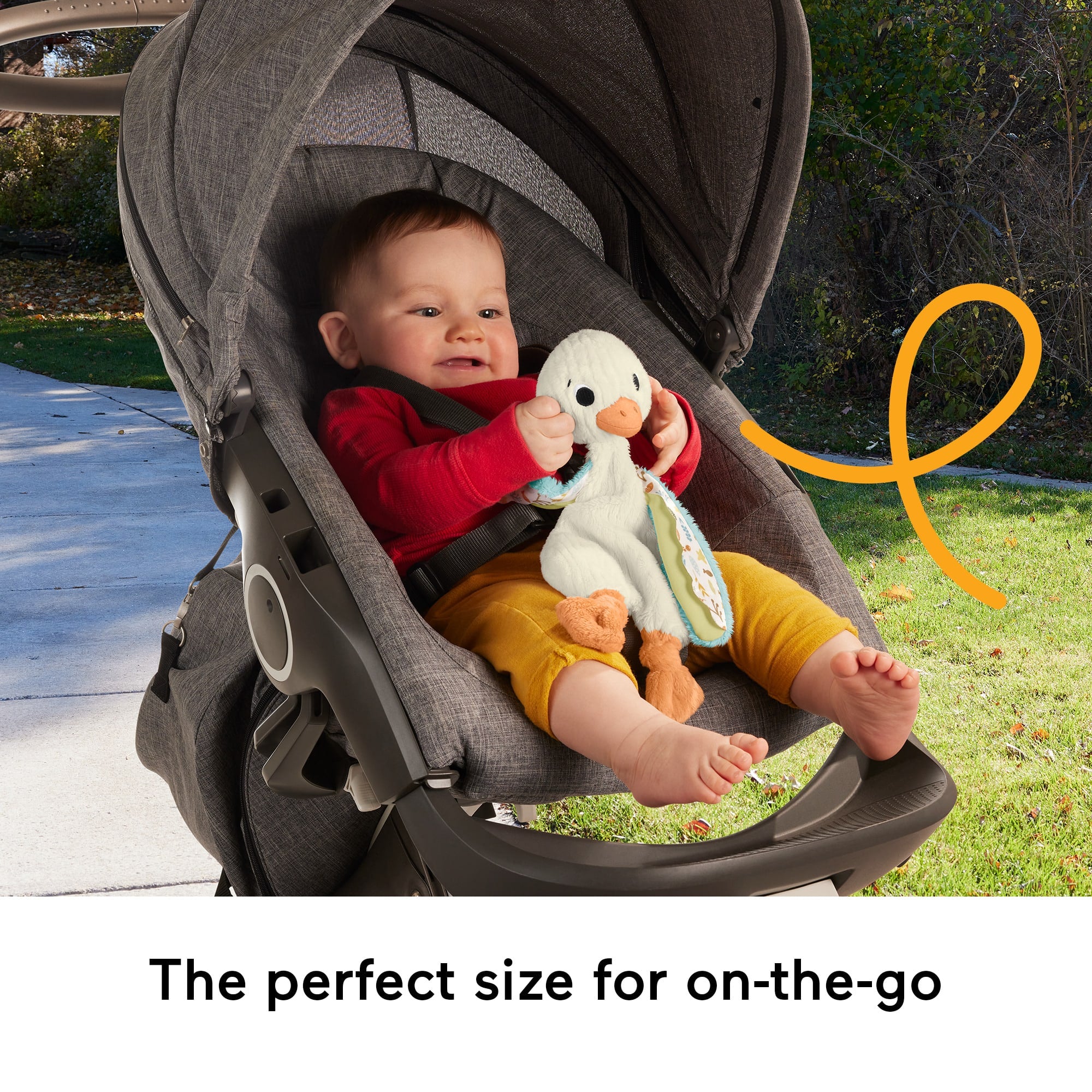 Fisher Price Snuggle Up Goose Baby Sensory Toy. Plush Toy With Jingles For Newborns - Image 4