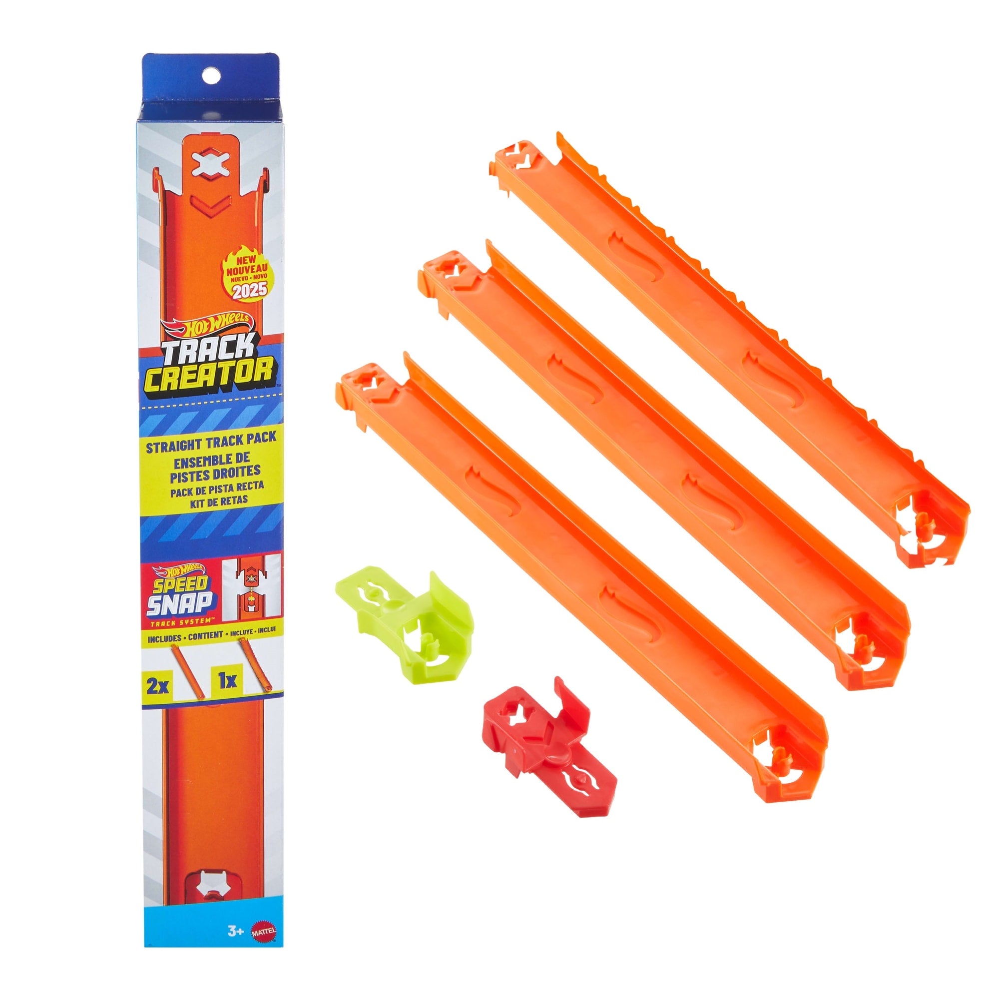 Hot Wheels Track Creator Straight Track Pack. 3 Feet Of Speed Snap Track & 2 Adapters