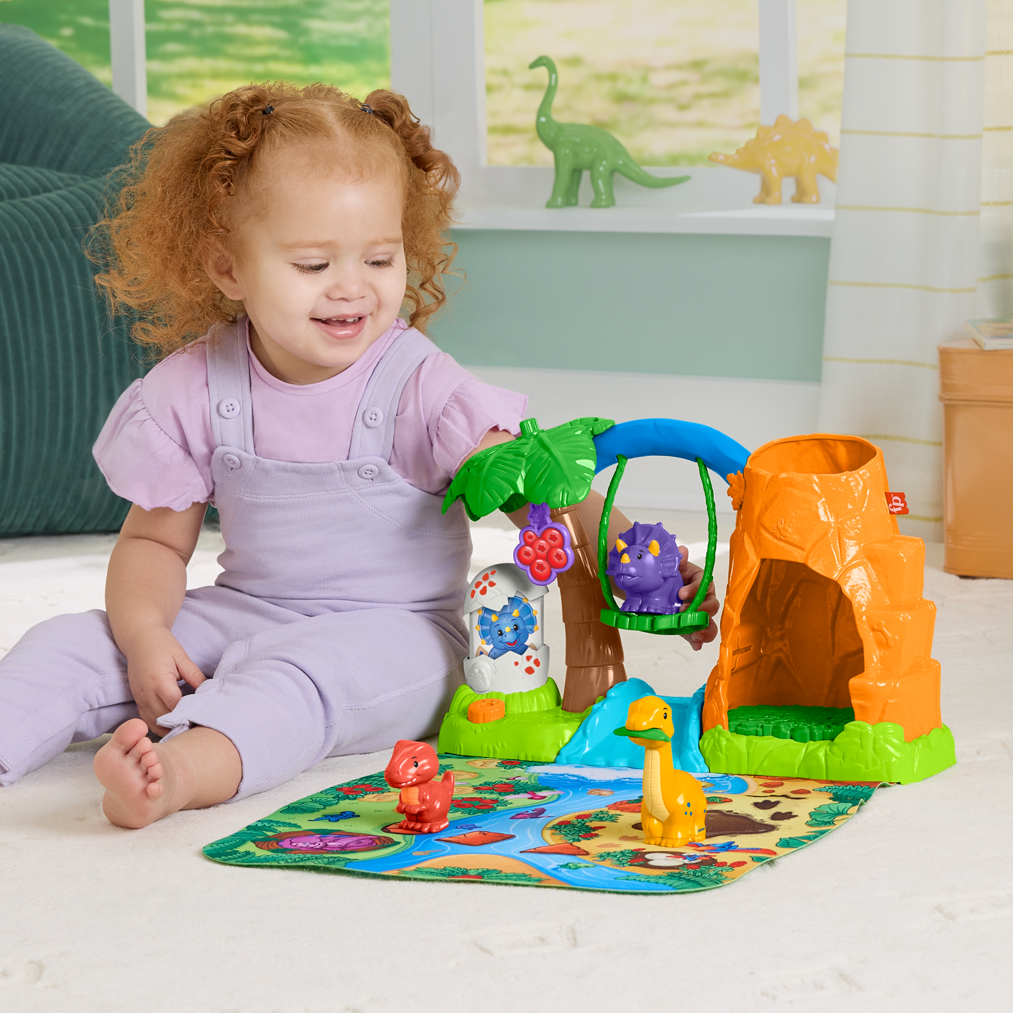 Fisher-Price Little People Village des Dinosaures et Tapis de Jeu - Image 2