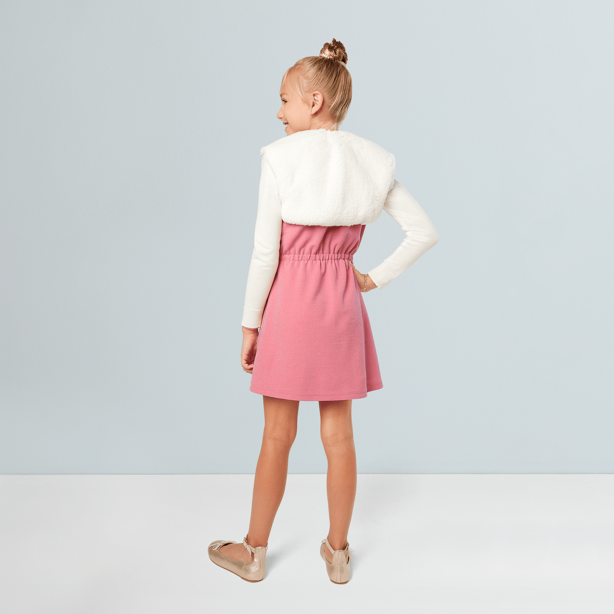 American Girl® x Something Navy Frosty Faux-Fur Shrug for Girls - Image 12