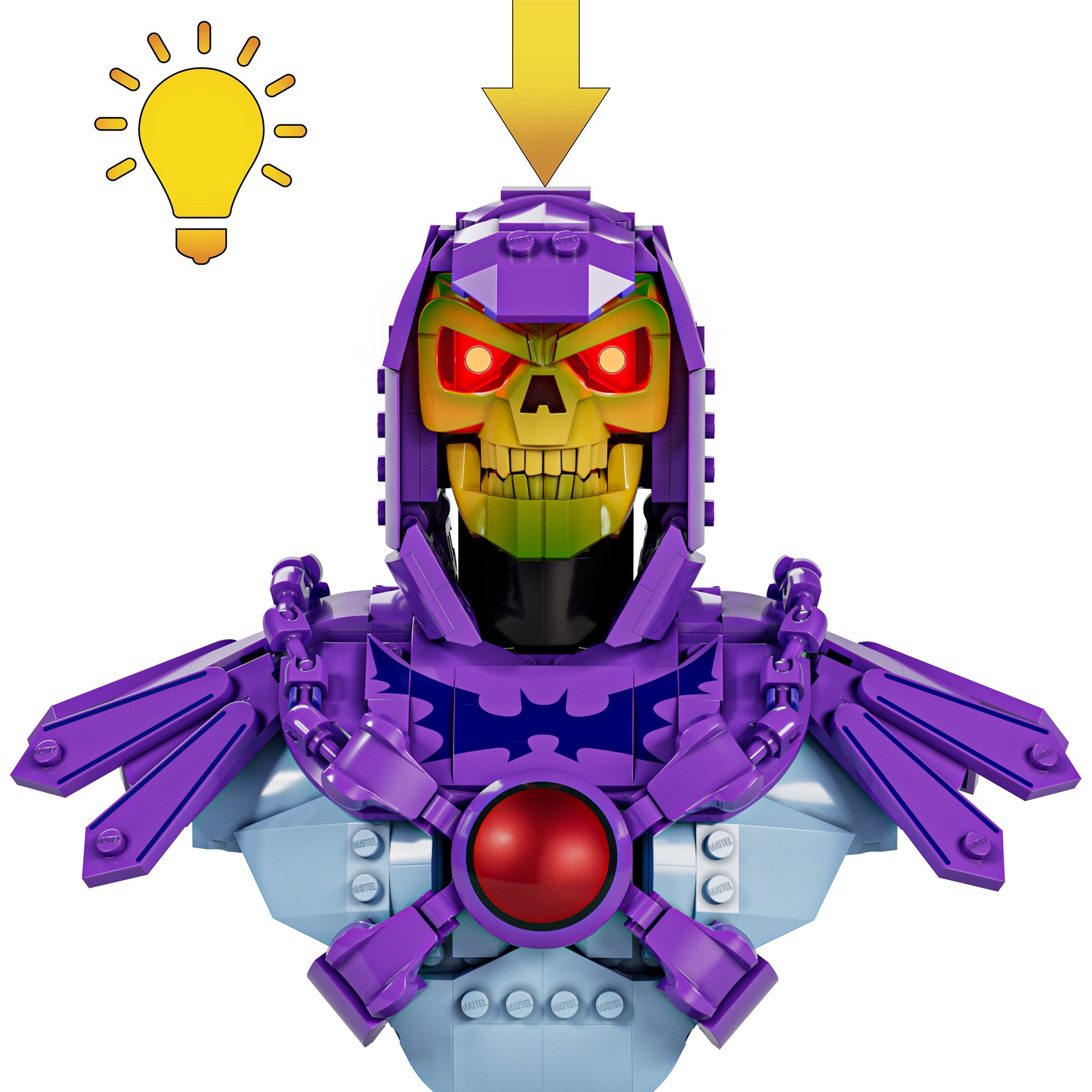 Mattel Brick Shop Masters of the Universe Buildable Skeletor Bust - Image 6