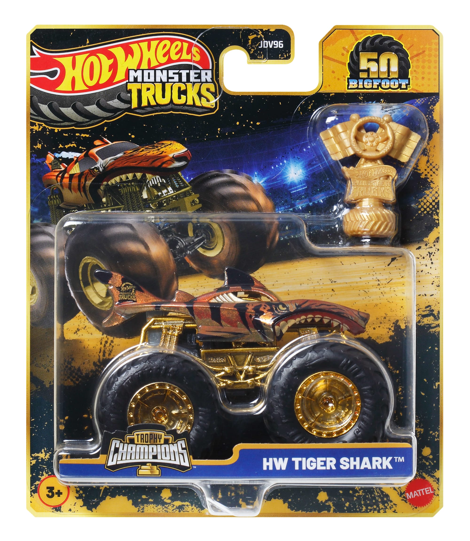 Hot Wheels Monster Trucks Veículo de Brinquedo Autos Surpresa Troféu Bigfoot Escala 1:64 - Image 3