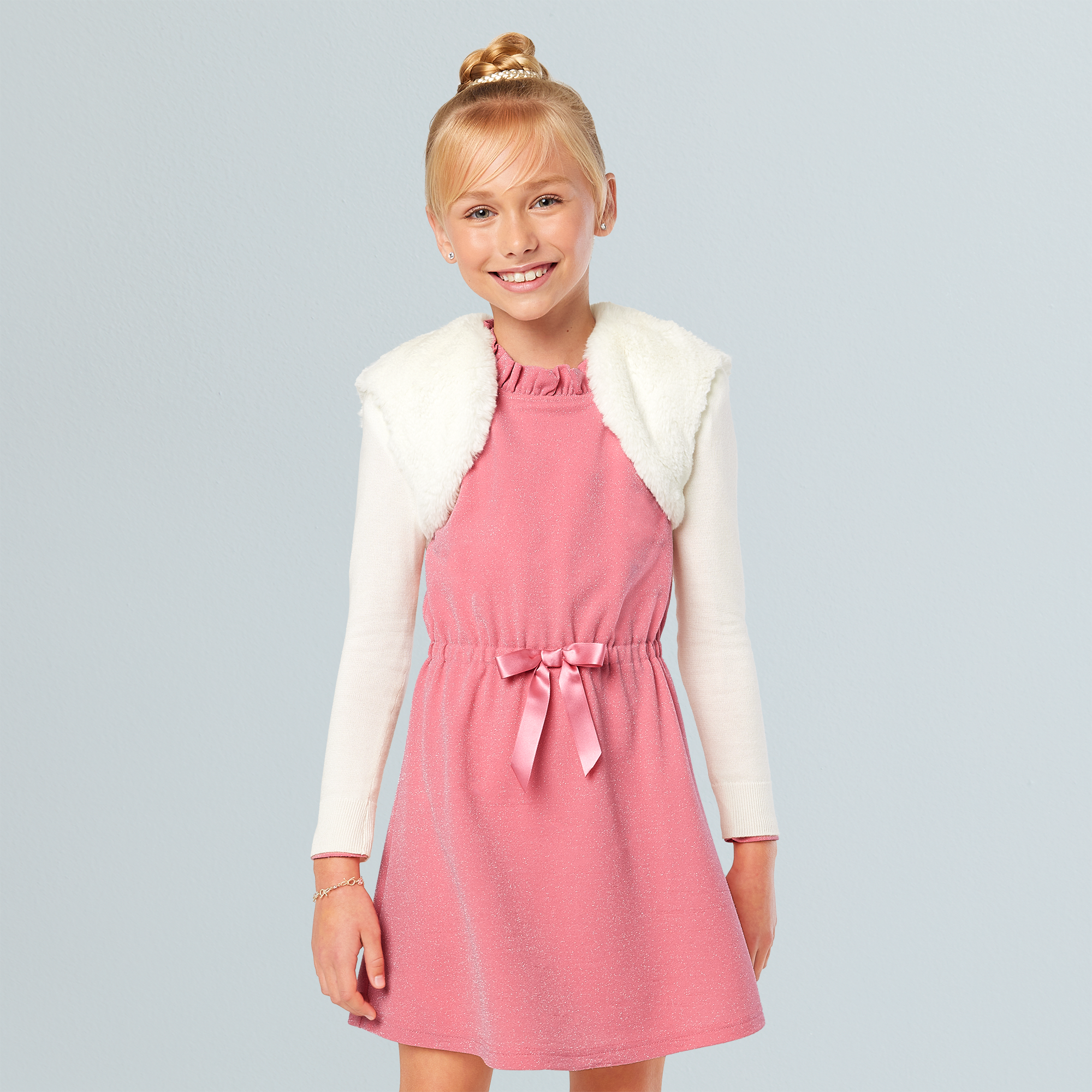 American Girl® x Something Navy Frosty Faux-Fur Shrug for Girls - Image 6
