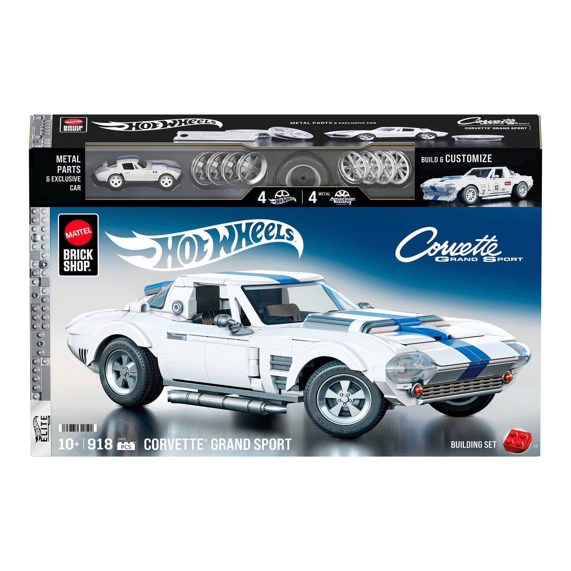 Mattel Brick Shop Hot Wheels Corvette Grand Sport Building Set - Image 7