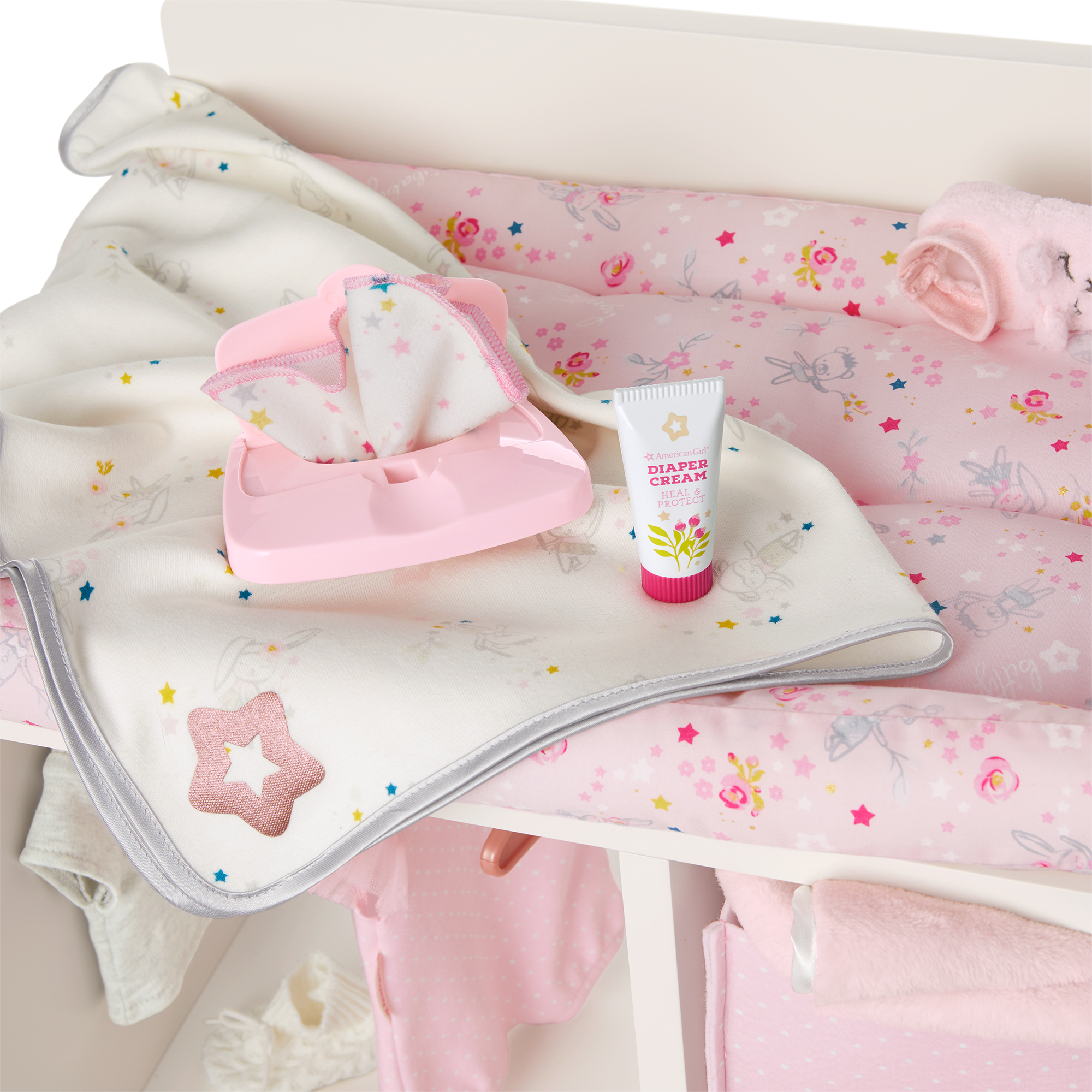 Dots & Blooms Changing Table with Storage - Image 6