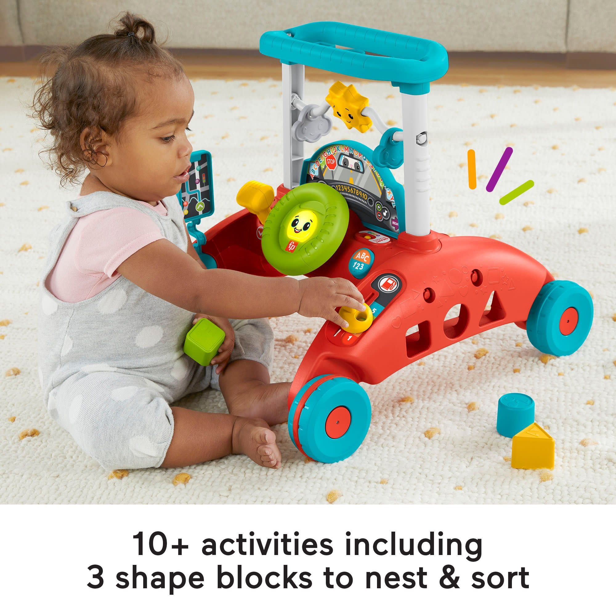 Fisher-Price 2-Sided Steady Speed Walker. Car-themed Baby Learning Toy - Image 4