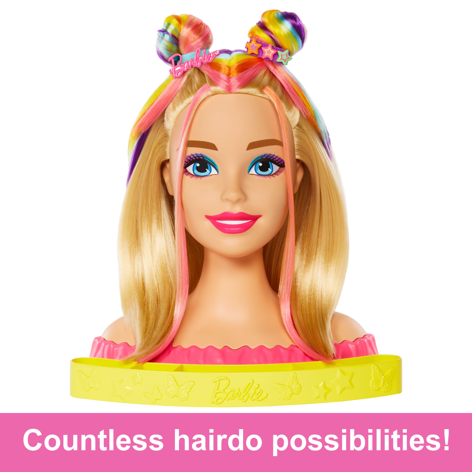 Barbie Deluxe Styling Head. Barbie Totally Hair. Blonde Rainbow Hair - Image 3
