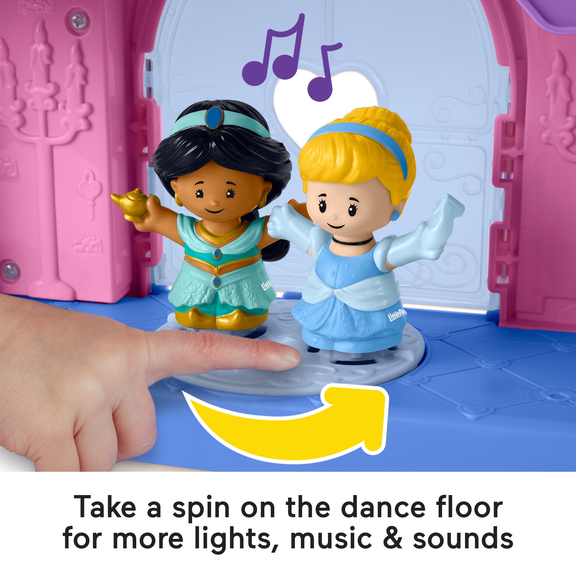 Disney Princess Magical Lights & Dancing Castle Little People Toddler Playset. 2 Figures - Image 4