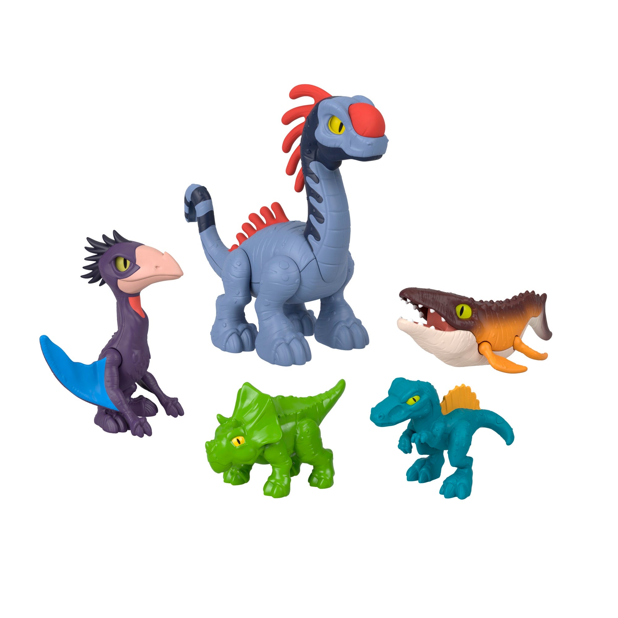 Imaginext Jurassic World Dinossauro de Brinquedo Rebirth Pacote de Dinos Terra. Ar e Mar - Image 2