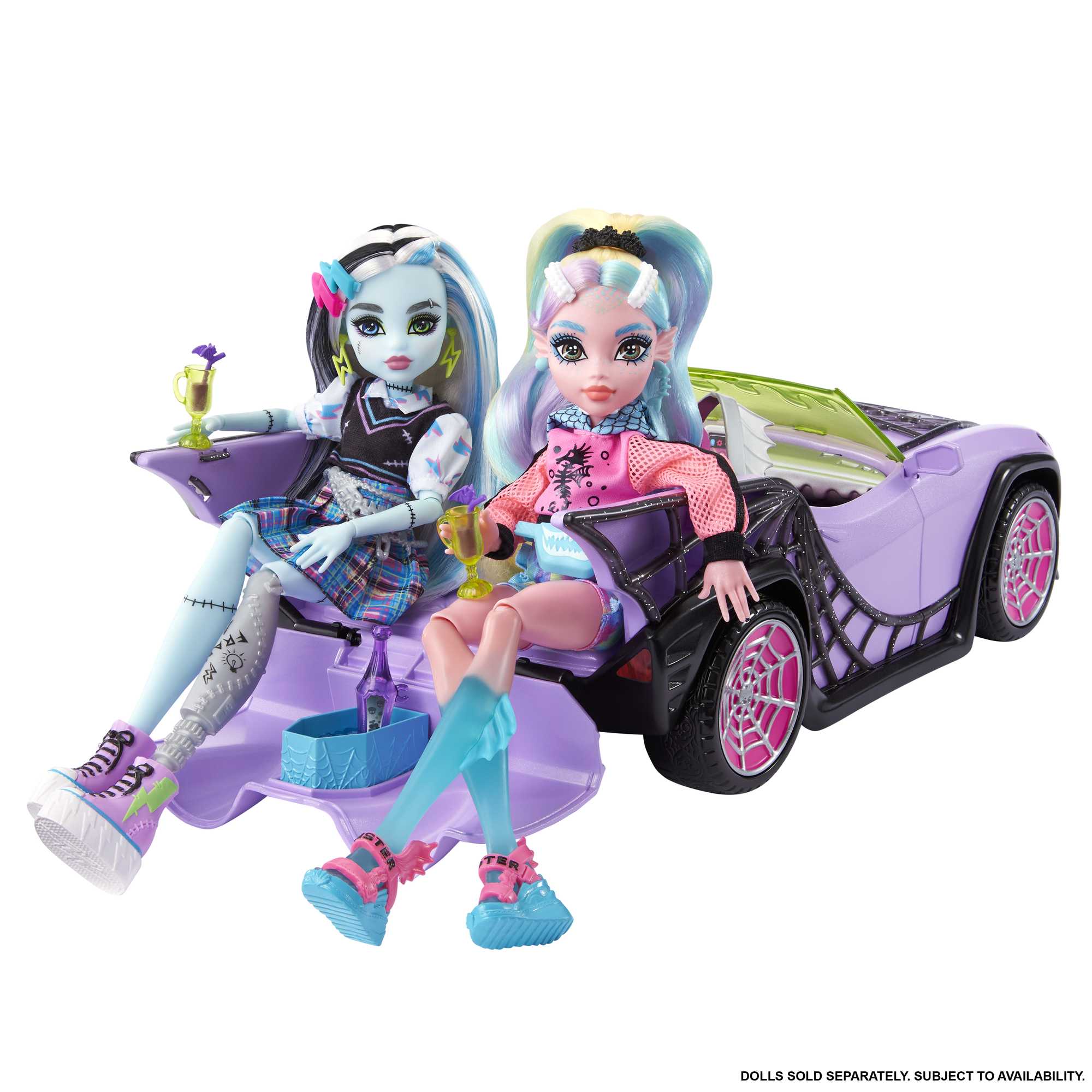 Monster High Toy Car. Ghoul Mobile With Pet And Cooler Accessories - Image 5