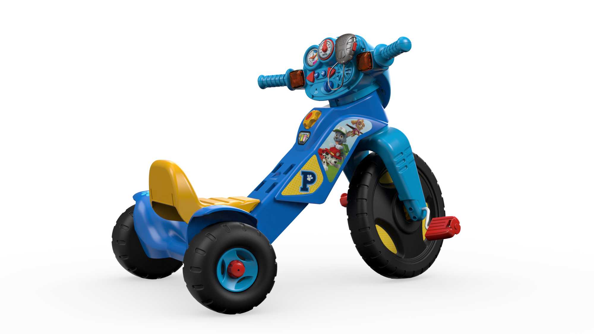 Fisher-Price Paw Patrol Lights & Sounds Trike Push & Pedal Ride-On Toddler Tricycle - Image 4