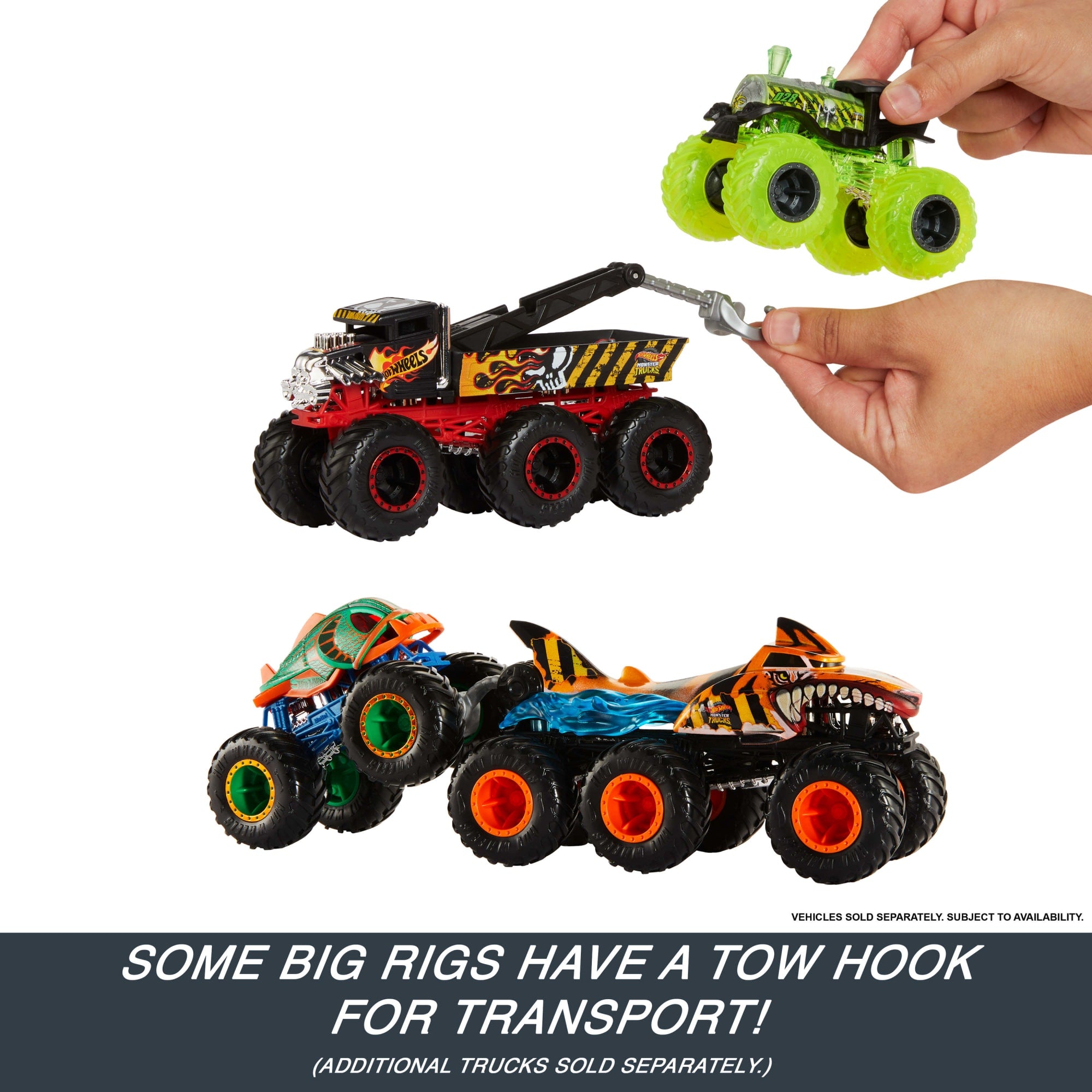 Hot Wheels Monster Trucks Big Rigs. 1:64 Scale Die-Cast Toy Truck With 6 Wheels - Image 2