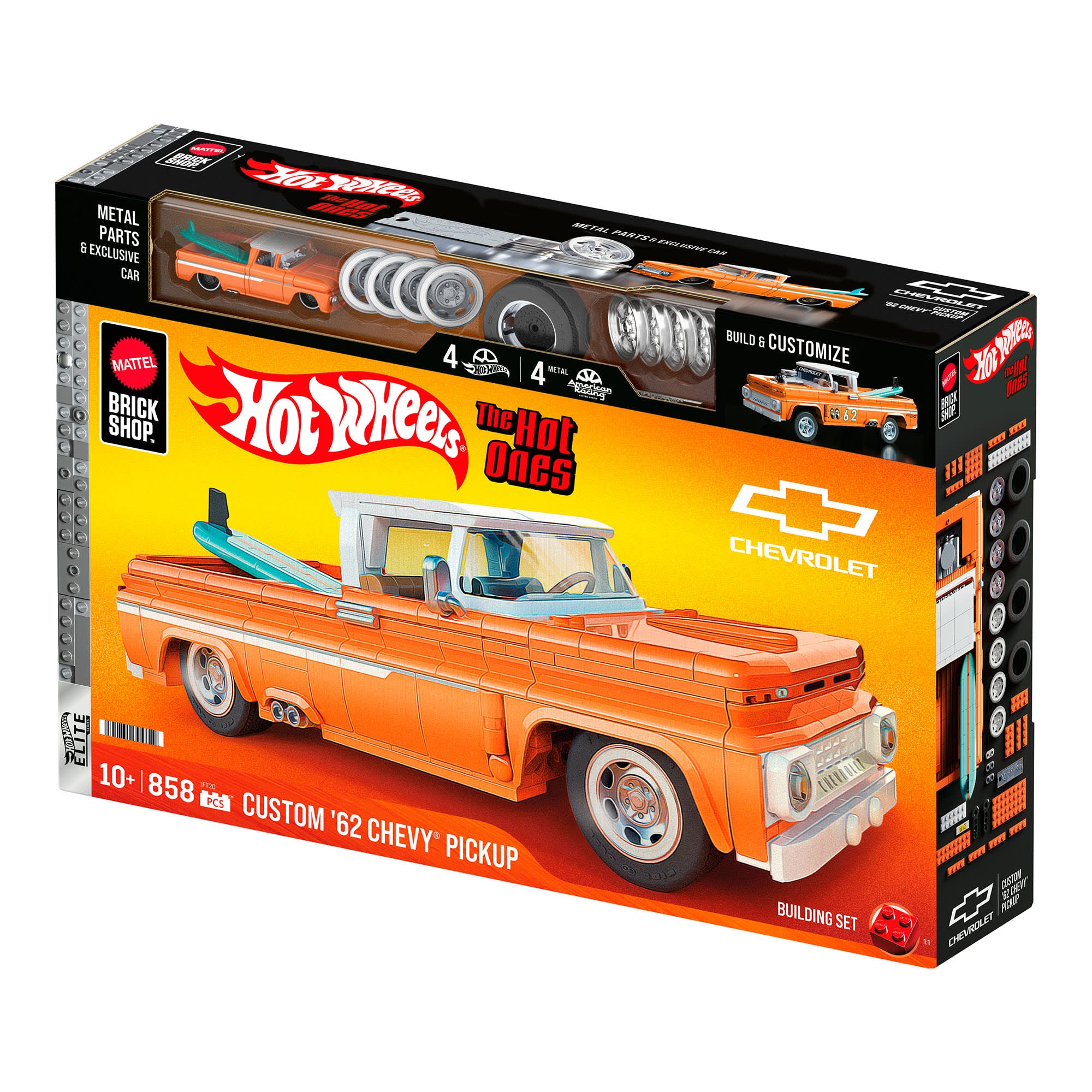 Mattel Brick Shop Hot Wheels Custom '62 Chevy Pickup Building Set - Image 9