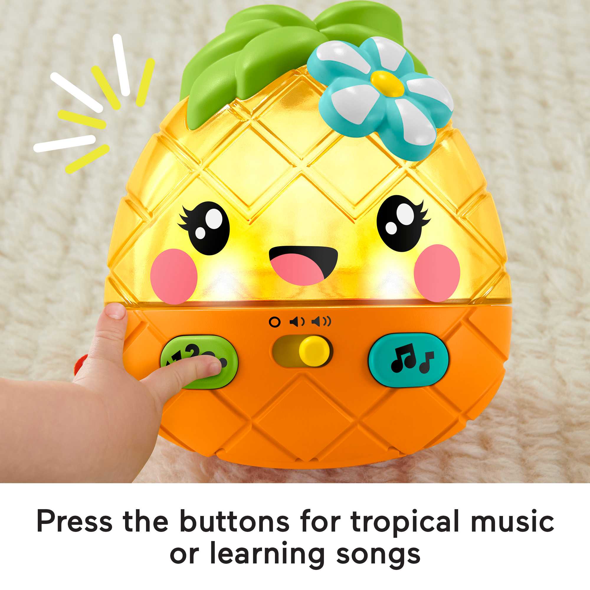 Fisher-Price Paradise Pals Magical Lights & Tunes Pineapple Baby Toy - Image 4