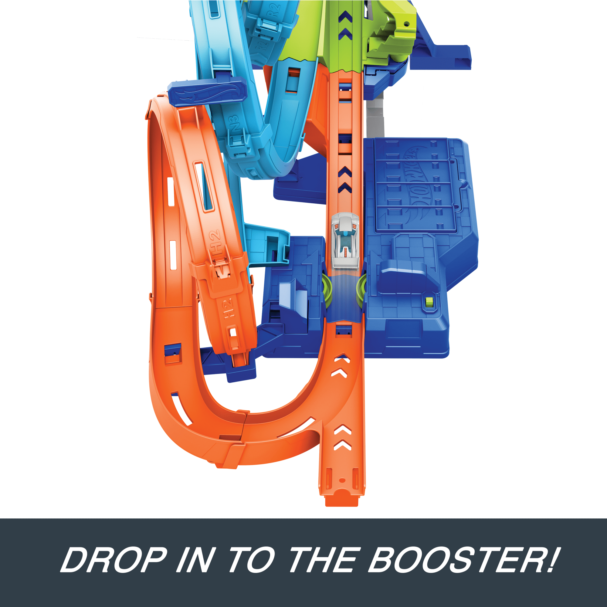 Hot Wheels Action 4-Loop Crash Out Track Set With Motorized Booster & 1:64 Scale Toy Car - Image 2