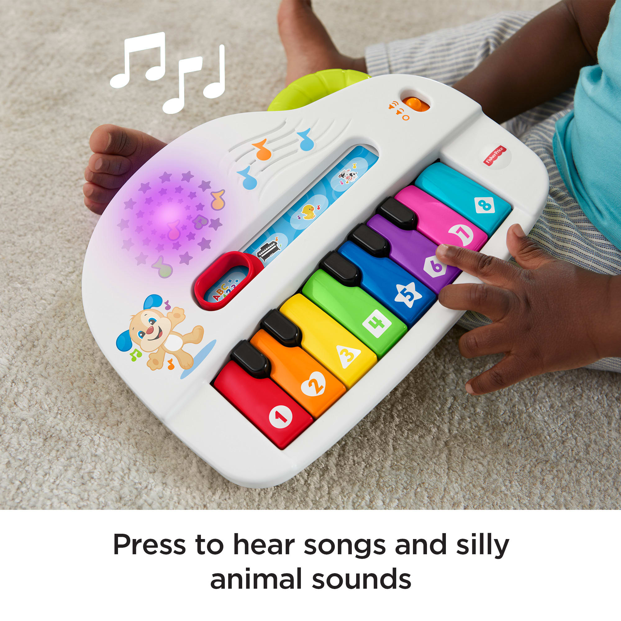 Fisher-Price Laugh & Learn Silly Sounds Light-Up Piano Interactive Toy For Baby & Toddler - Image 4