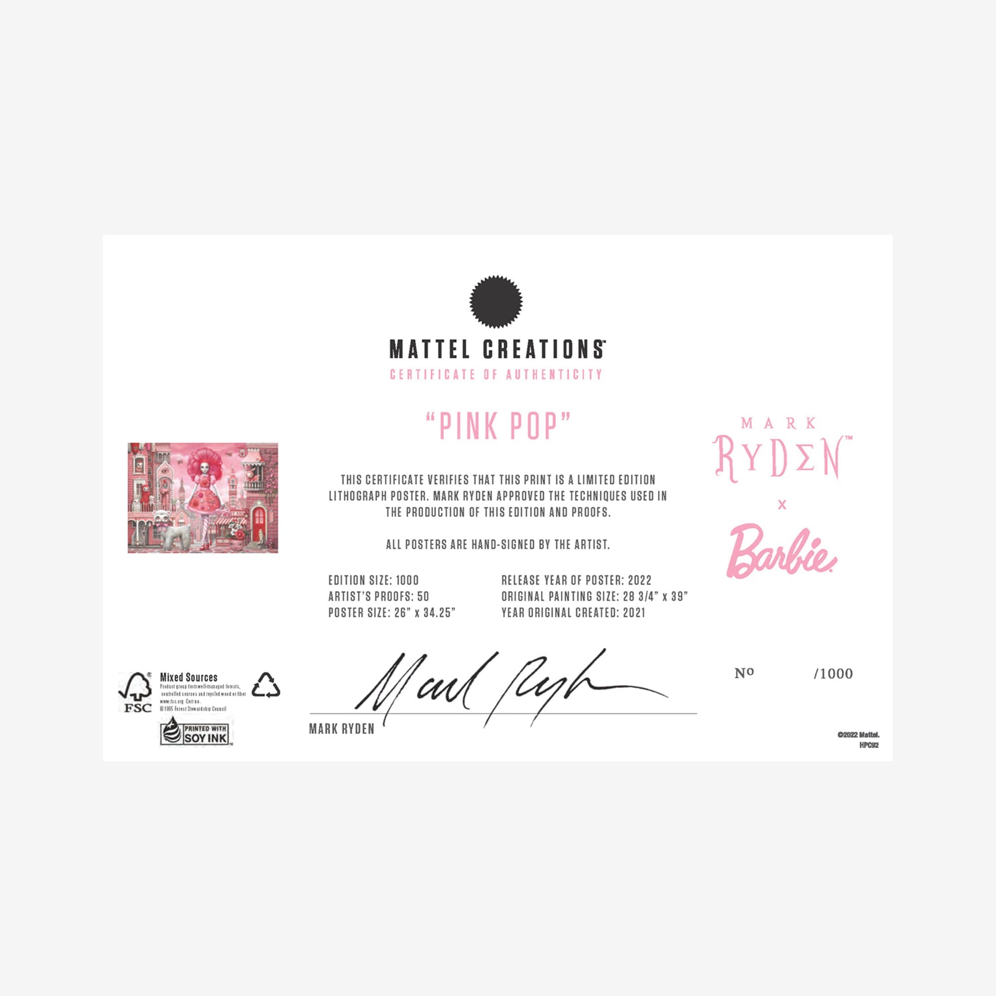Mark Ryden x Barbie Signed Pink Pop Art Print - Image 2