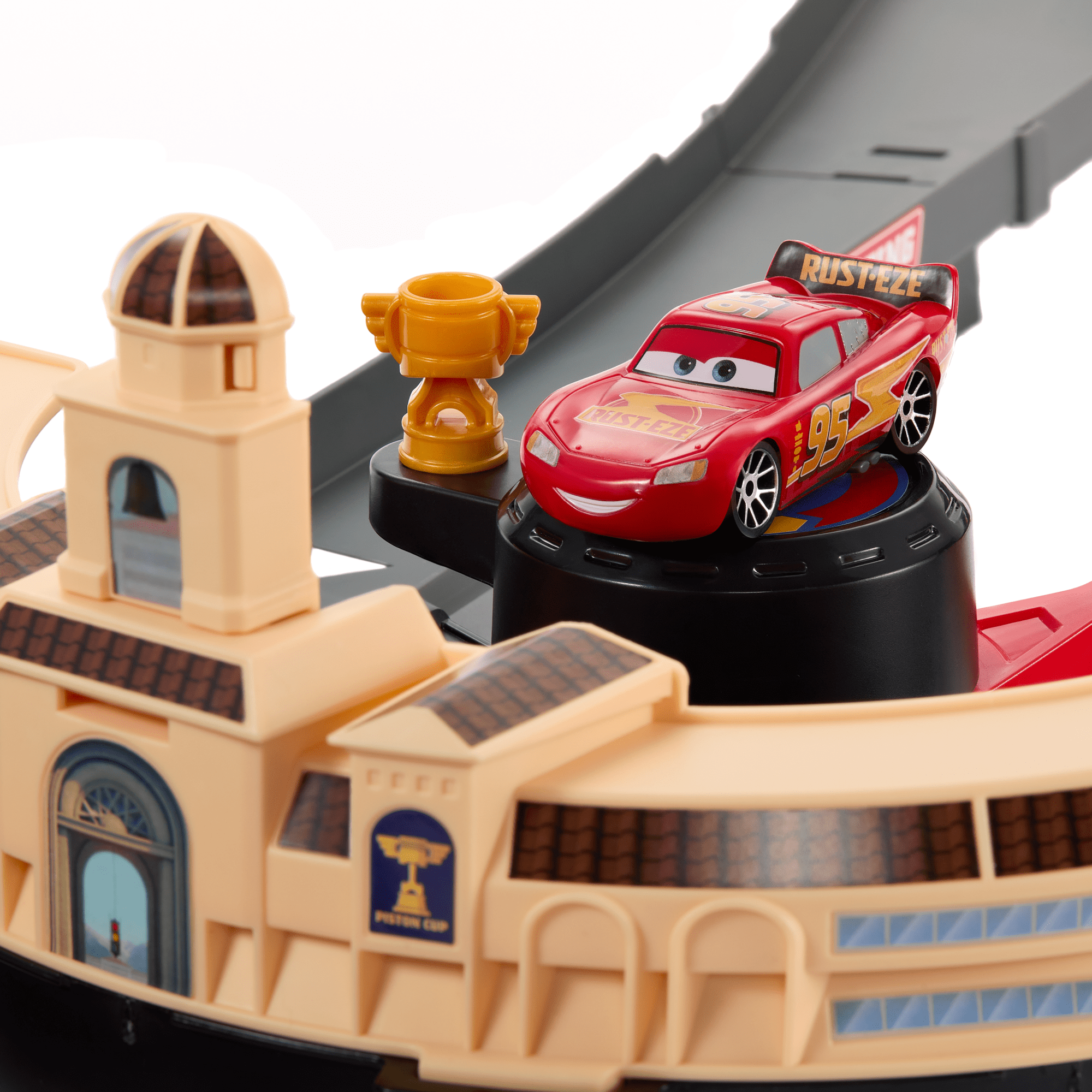 Disney And Pixar Cars Nascar Lane Change Race Playset With 2 Toy Vehicles. Includes Lightning Mcqueen - Image 5