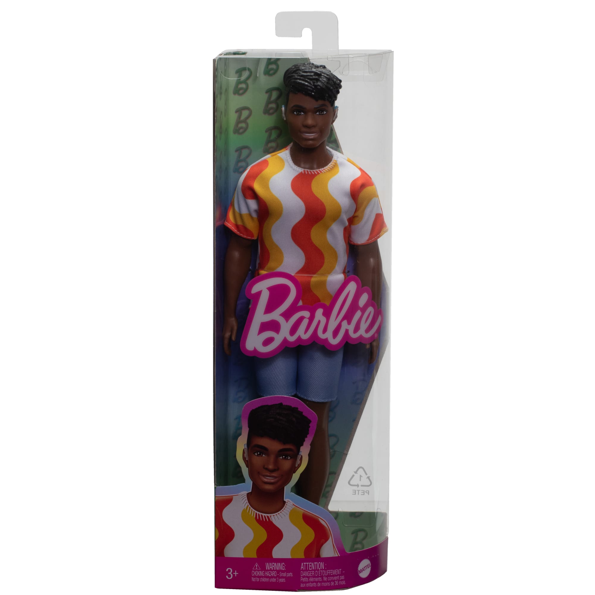 Barbie Fashionistas Ken Doll #220 With Hearing AIds Wearing An Orange Shirt & Jelly Shoes - Image 6