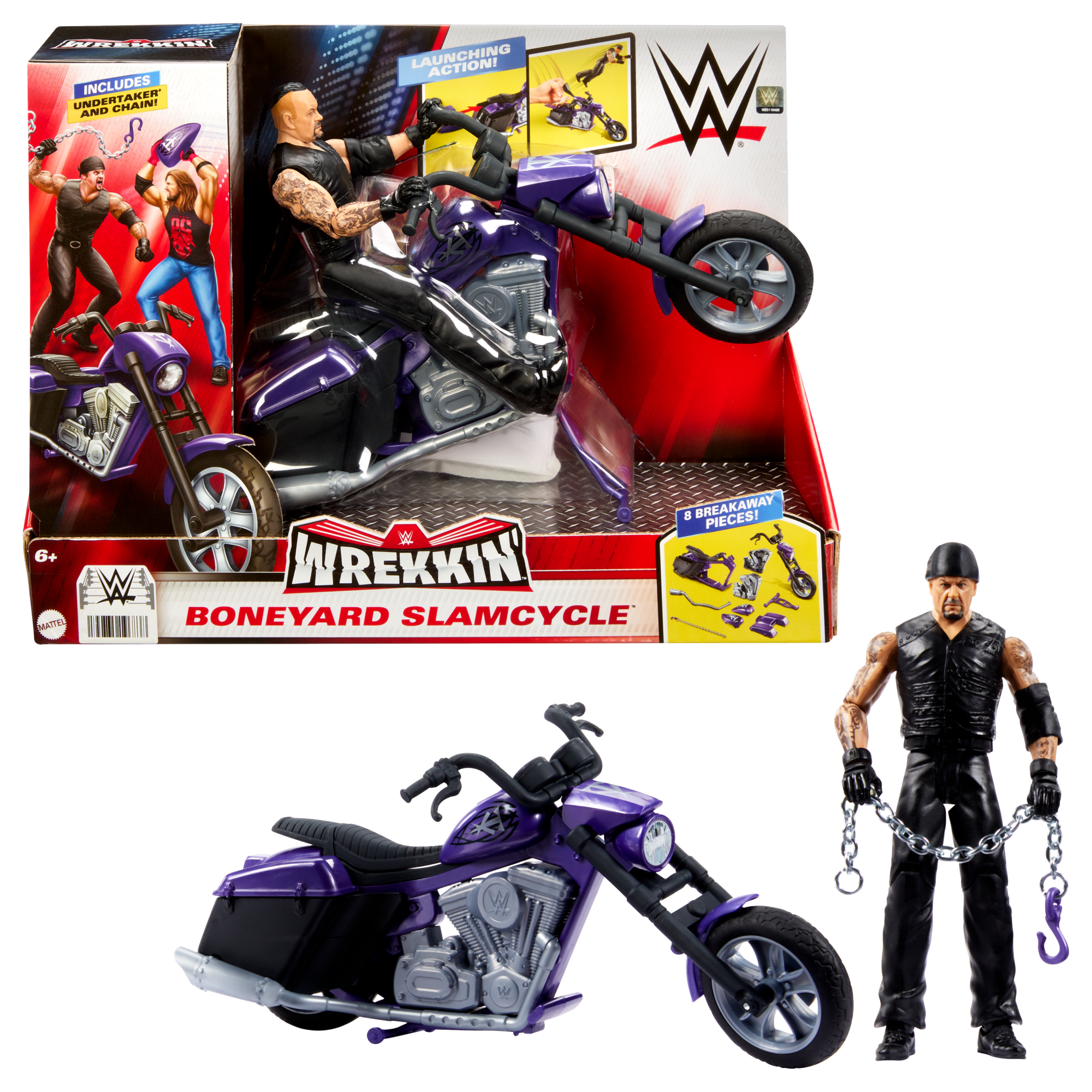 Wwe Wrekkin' Véhicule et Fig. Boneyard Slamcycle et Undertaker
