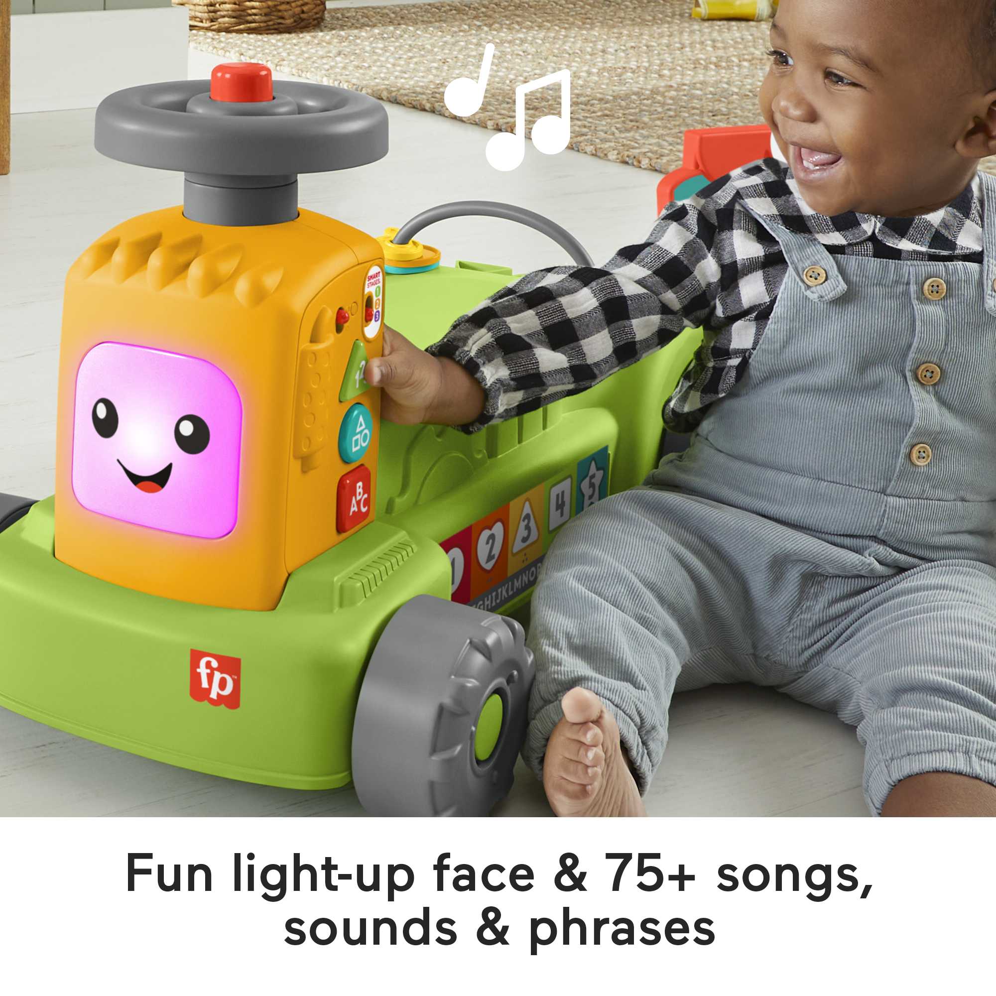 Fisher-Price Laugh & Learn 4-In-1 Farm To Market Tractor Ride-On Learning Toy. Multilanguage Version - Image 5