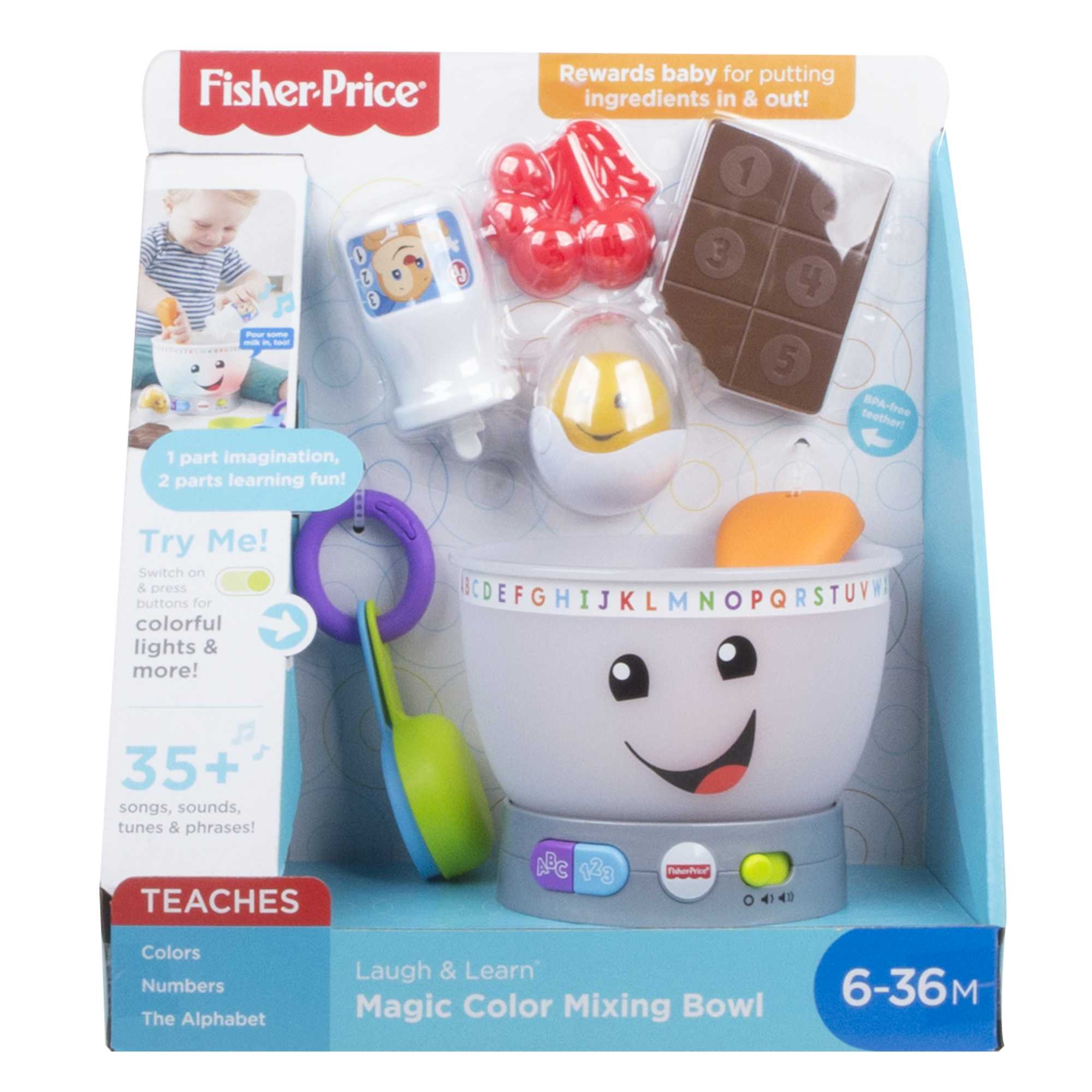 Fisher-Price Mixing Bowl Learning Toy With Lights Music And Pretend Food. Baby And Toddler Toy - Image 6
