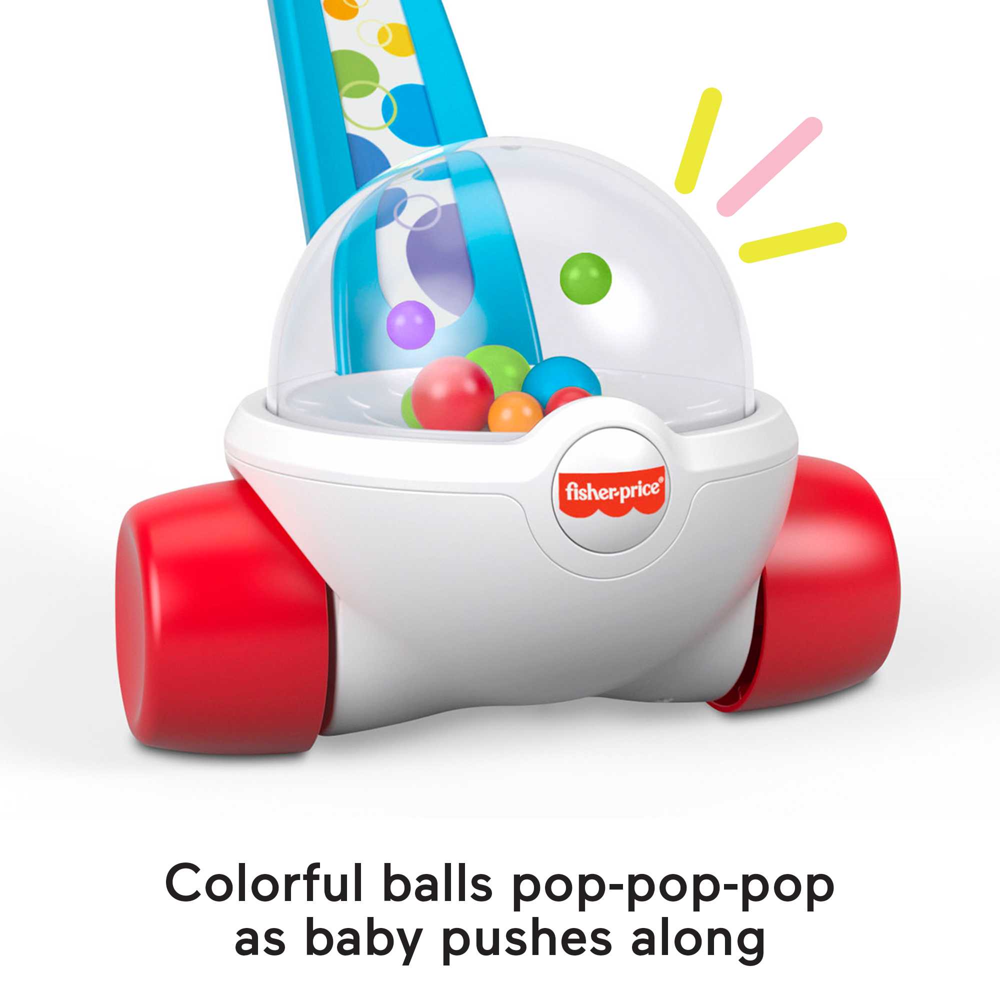 Fisher-Price Corn Popper Baby And Toddler Toy. Push Toy For 1 Year Old And Up. 2 Pieces. Blue - Image 3