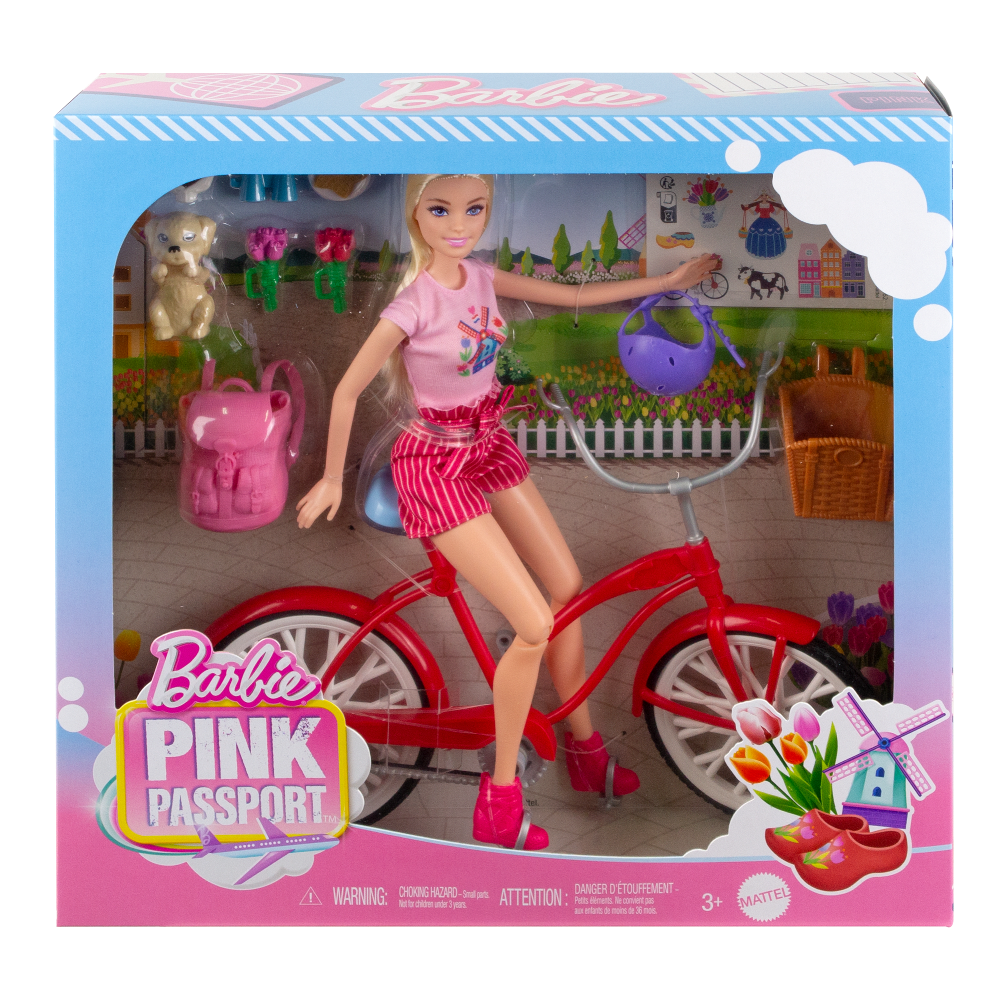 Barbie Pink Passport Holland Doll Set With Bicycle. CloThes. & Travel Accessories - Image 6