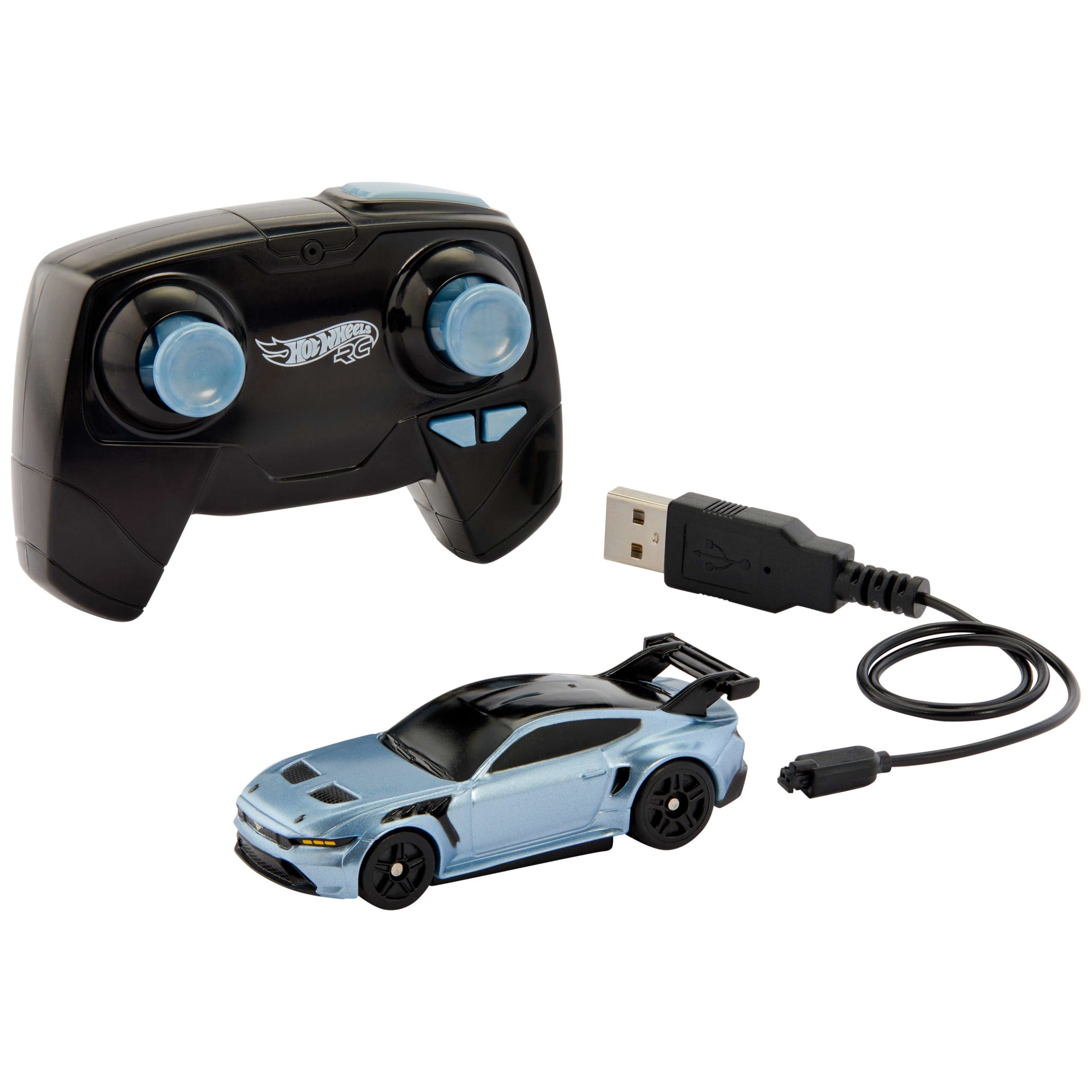 Hot Wheels RC 1:64 Scale Ford Mustang Gtd. Battery-Powered Remote-Control Toy Car - Image 4