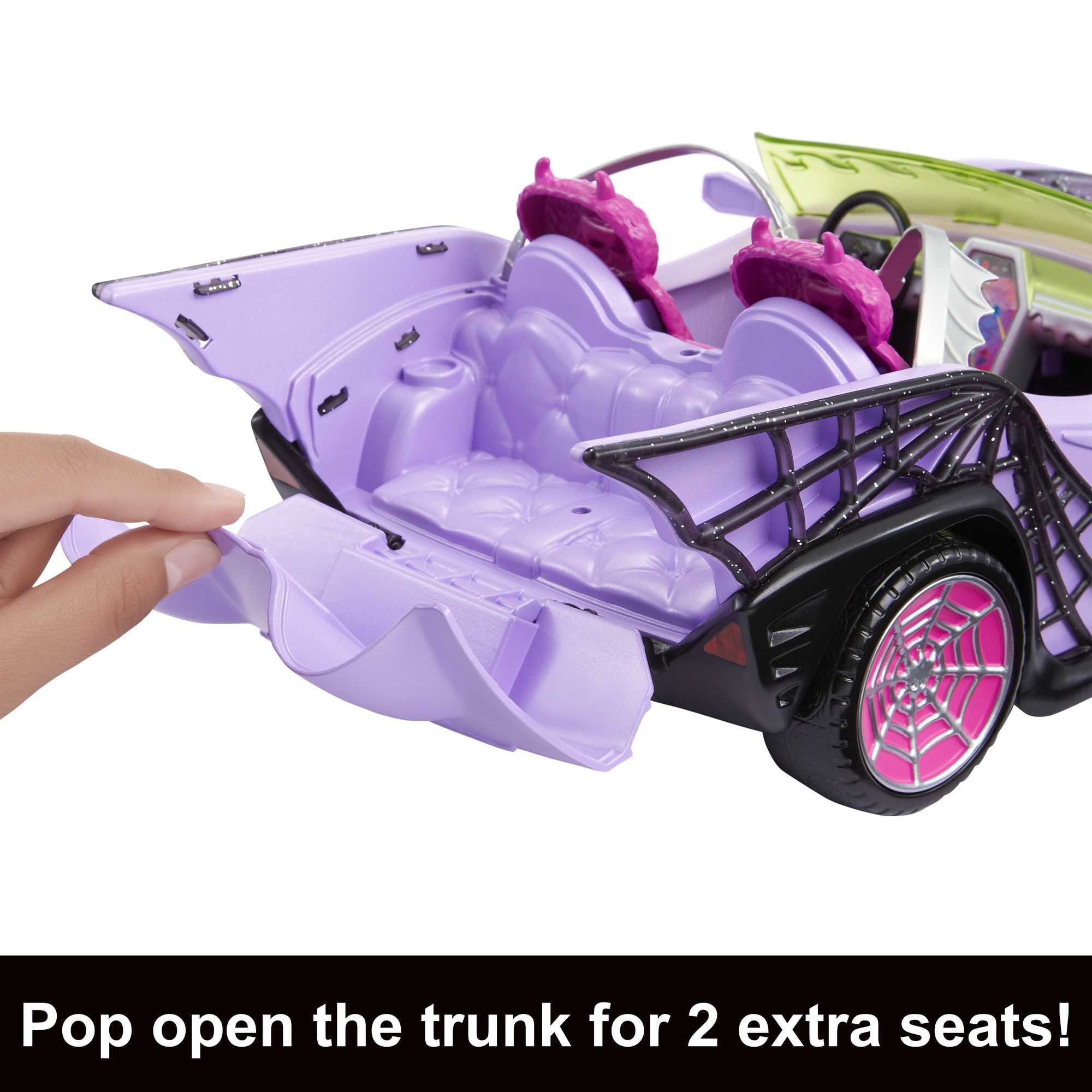 Monster High Toy Car. Ghoul Mobile With Pet And Cooler Accessories - Image 3